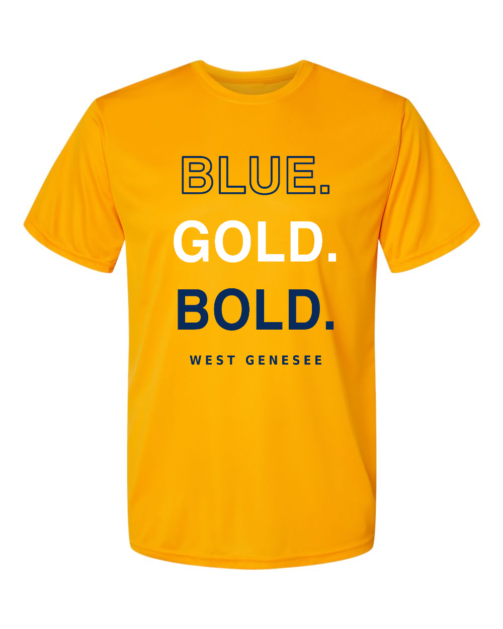 Blue Gold Bold Performance T-Shirt