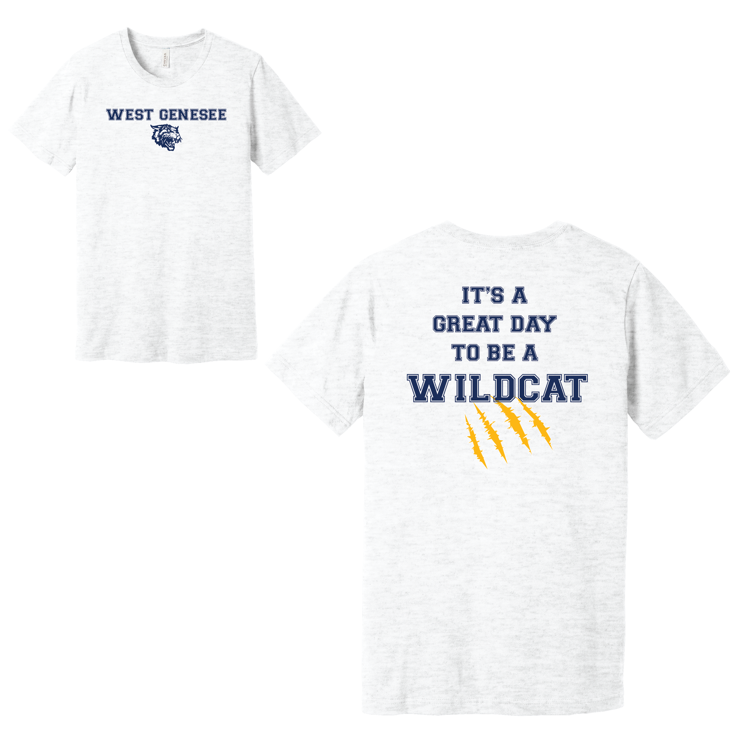 West Genesee Wildcats Claw Mark "Great Day" T-Shirt