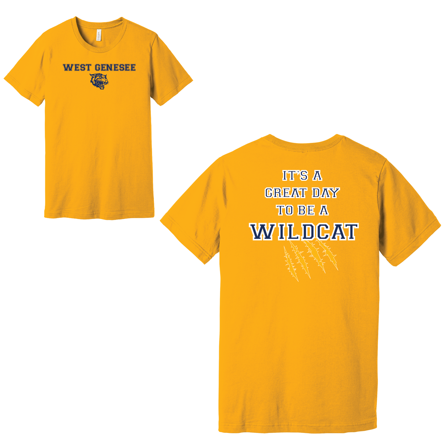 West Genesee Wildcats Claw Mark "Great Day" T-Shirt