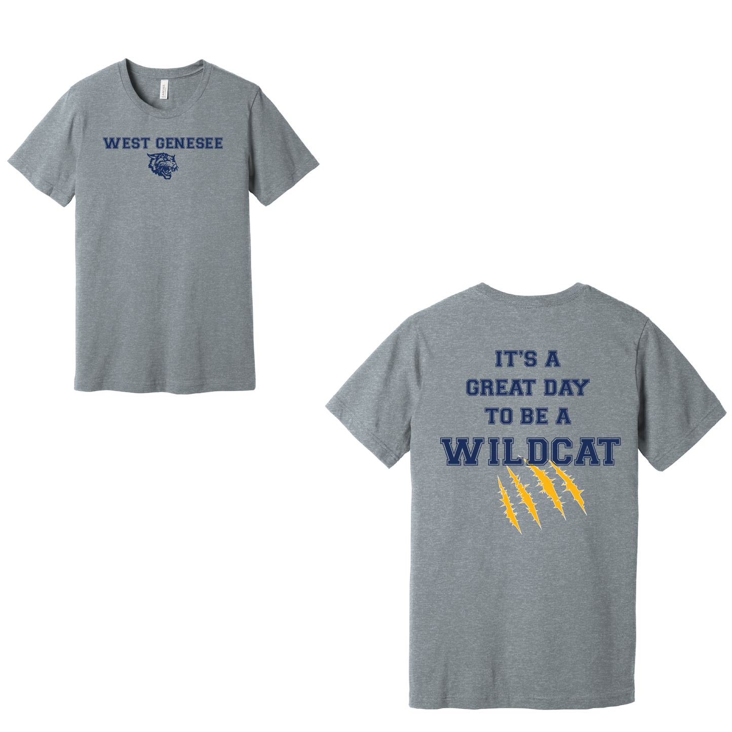 West Genesee Wildcats Claw Mark "Great Day" T-Shirt