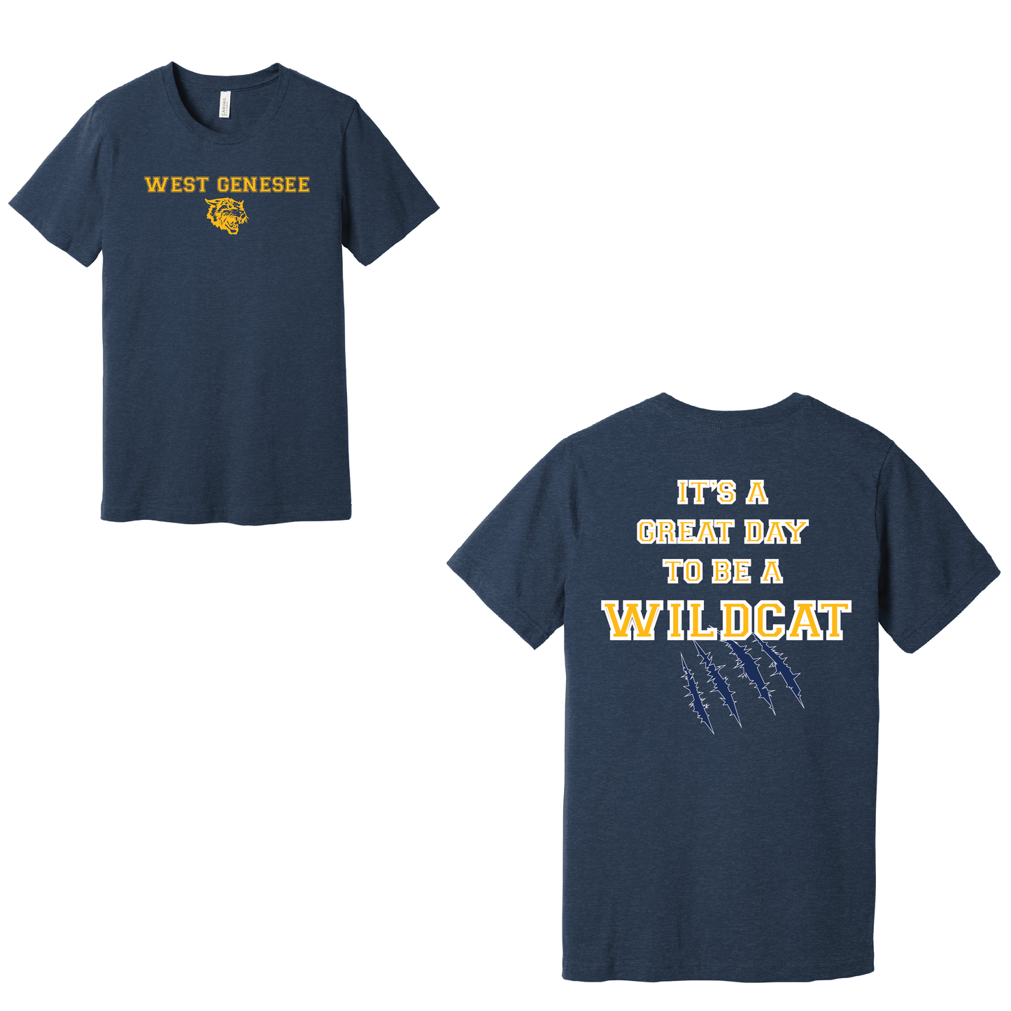 West Genesee Wildcats Claw Mark "Great Day" T-Shirt