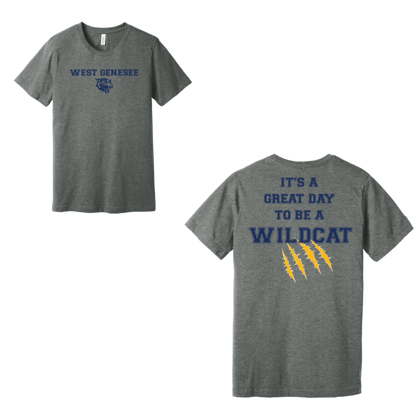 West Genesee Wildcats Claw Mark "Great Day" T-Shirt