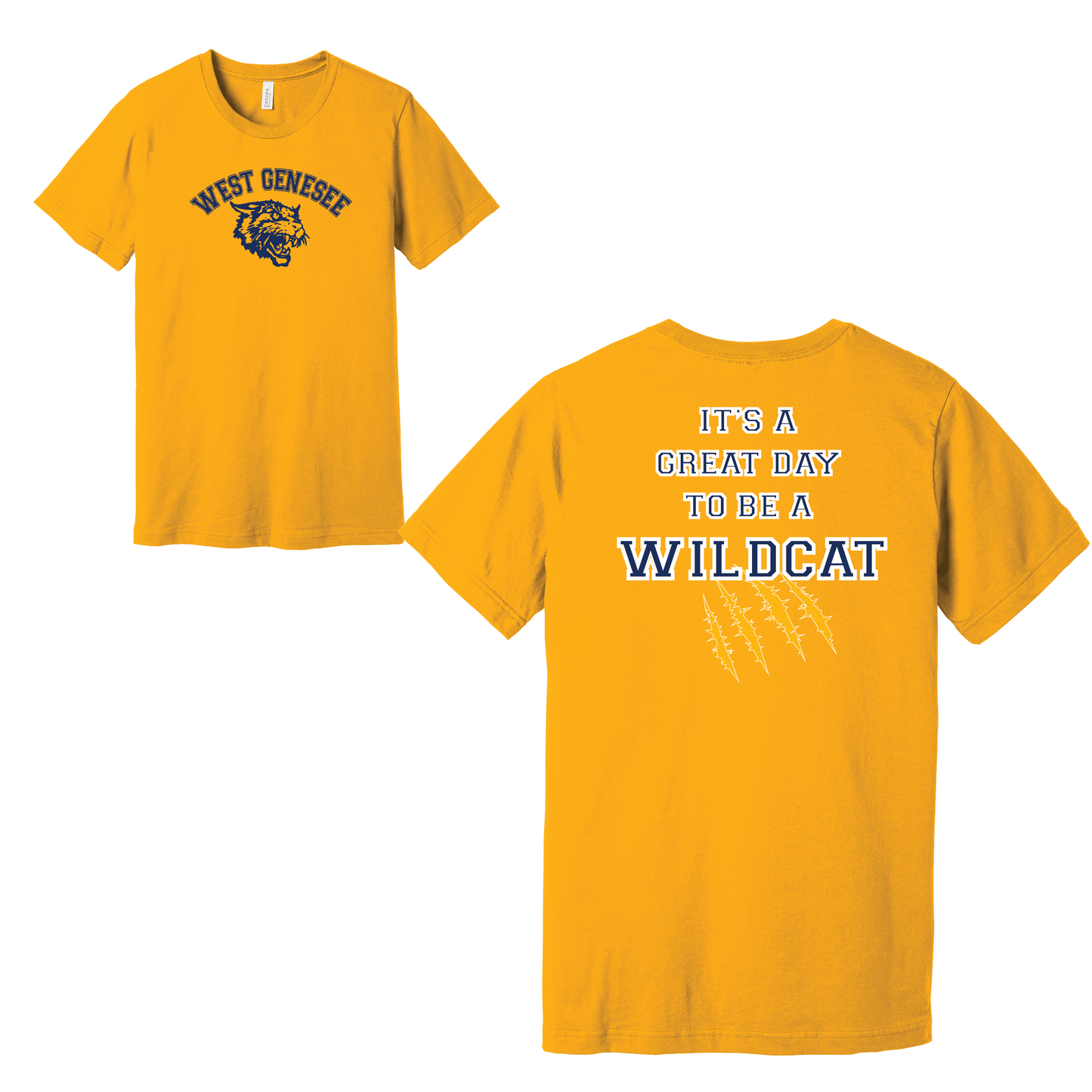 West Genesee Wildcats Arch Logo "Great Day Claw Mark" T-Shirt