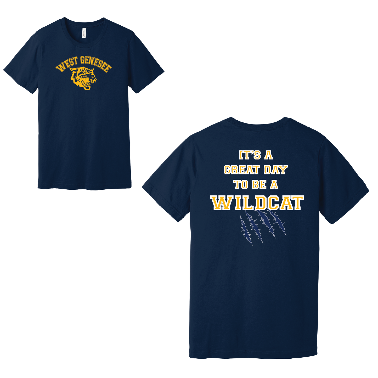 West Genesee Wildcats Arch Logo "Great Day Claw Mark" T-Shirt