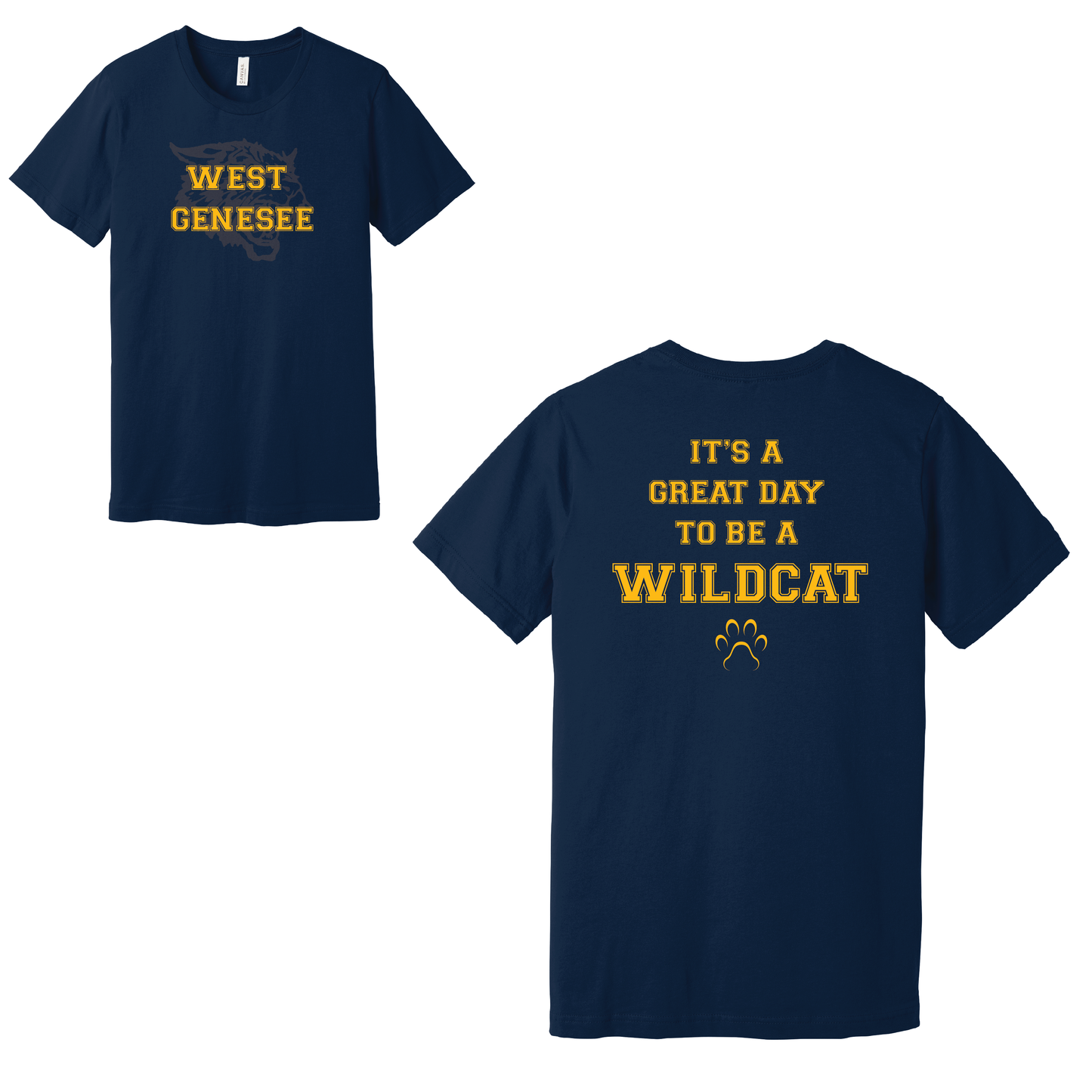West Genesee Wildcats Shadow Mascot "Great Day Paw" T-Shirt