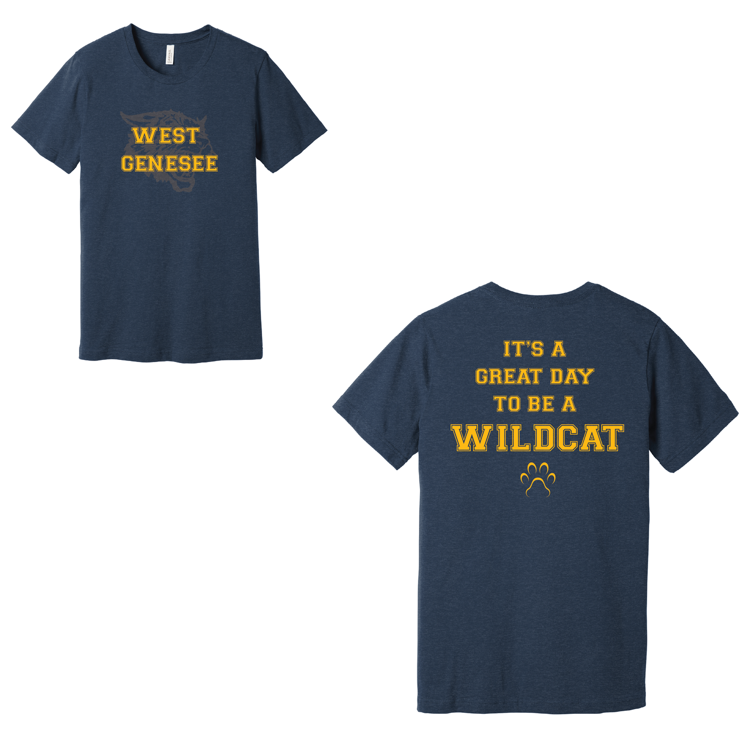 West Genesee Wildcats Shadow Mascot "Great Day Paw" T-Shirt
