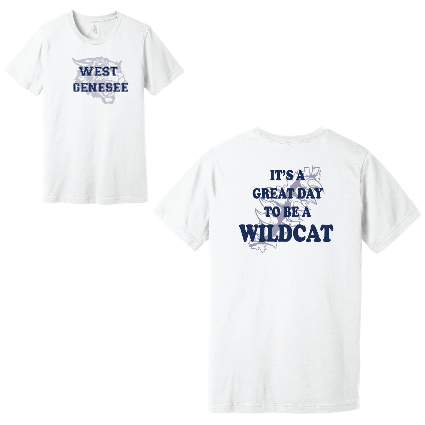 West Genesee Wildcats Shadow Mascot Claw Tear "Great Day" T-Shirt