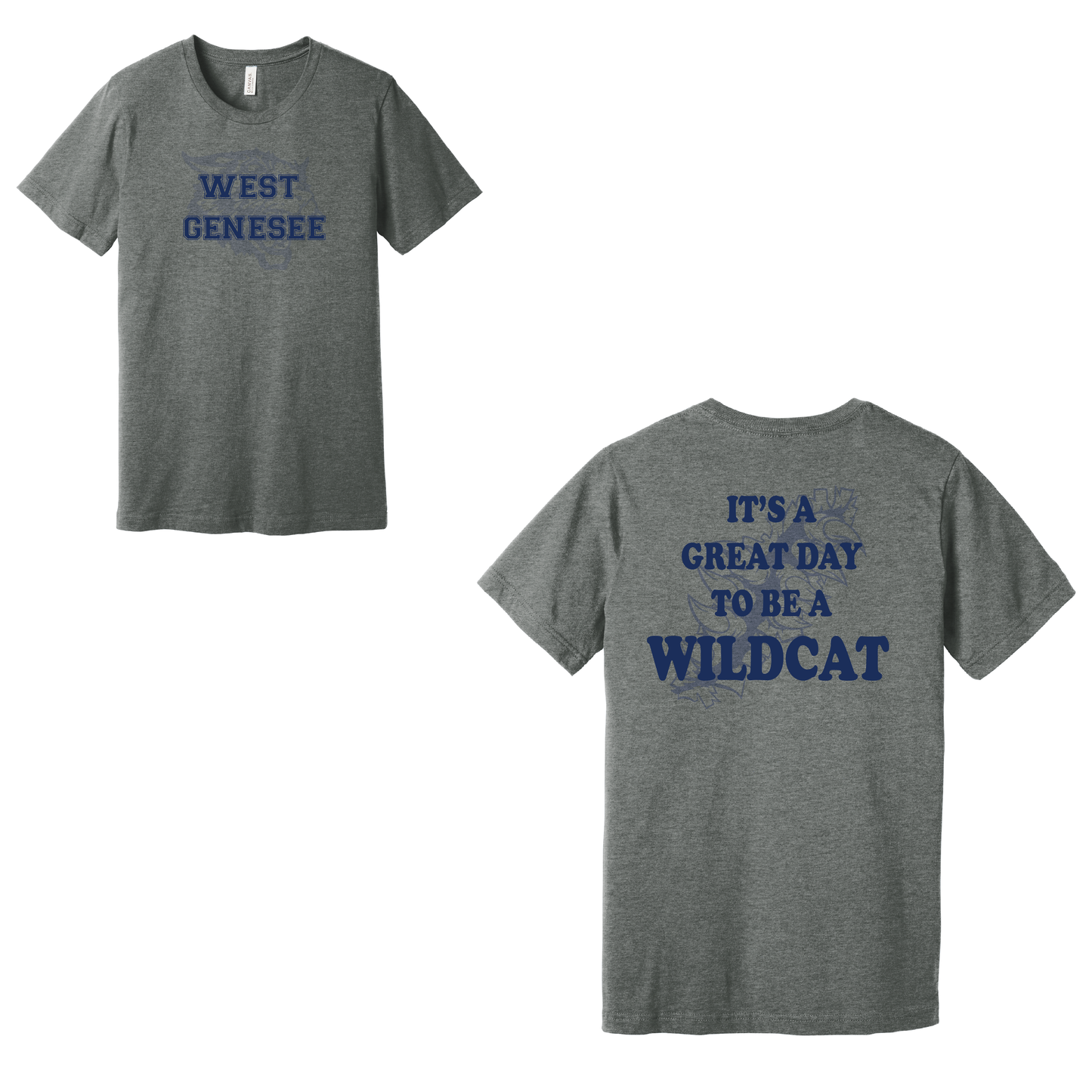West Genesee Wildcats Shadow Mascot Claw Tear "Great Day" T-Shirt
