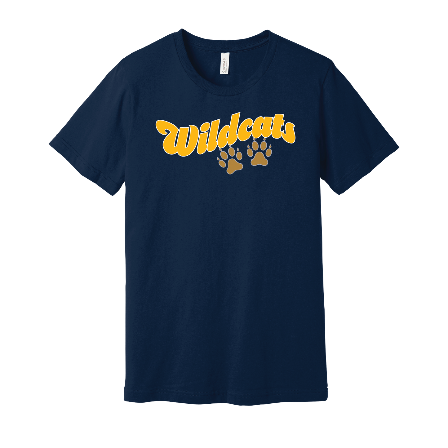 West Genesee Wildcats Paw Prints Script T-Shirt