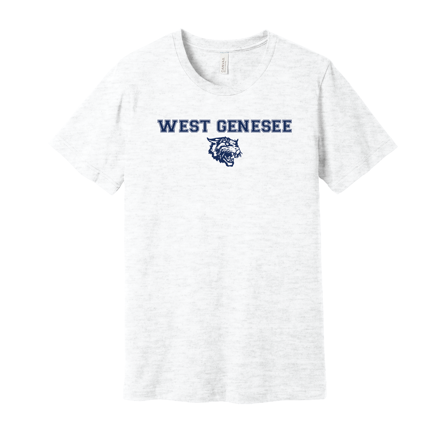 West Genesee Wildcats Text & Mascot Logo T-Shirt