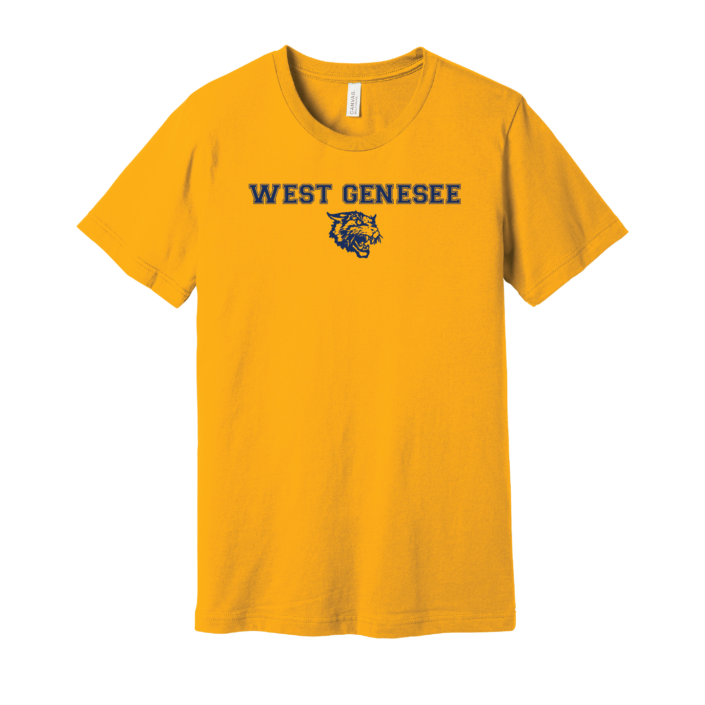 West Genesee Wildcats Text & Mascot Logo T-Shirt