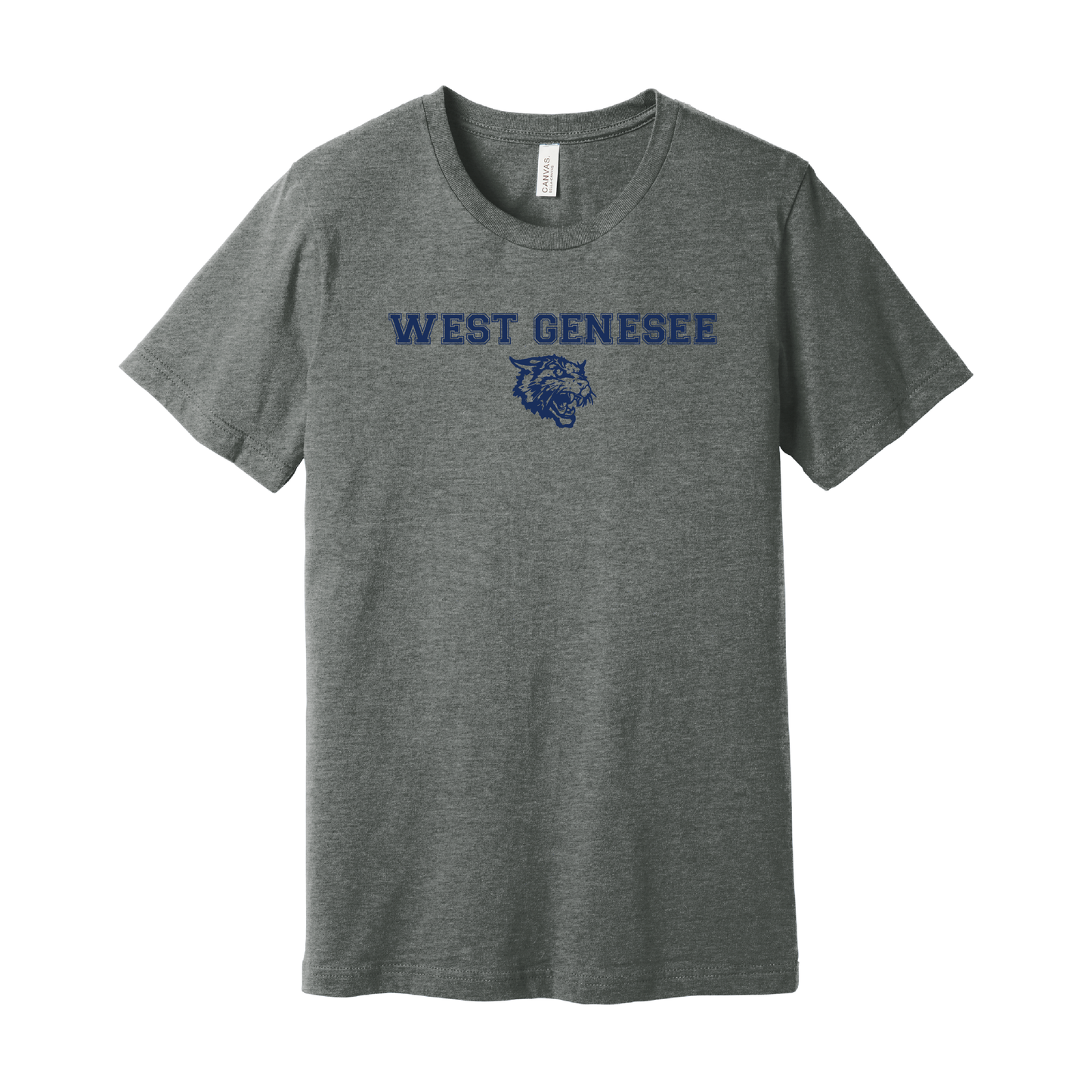West Genesee Wildcats Text & Mascot Logo T-Shirt