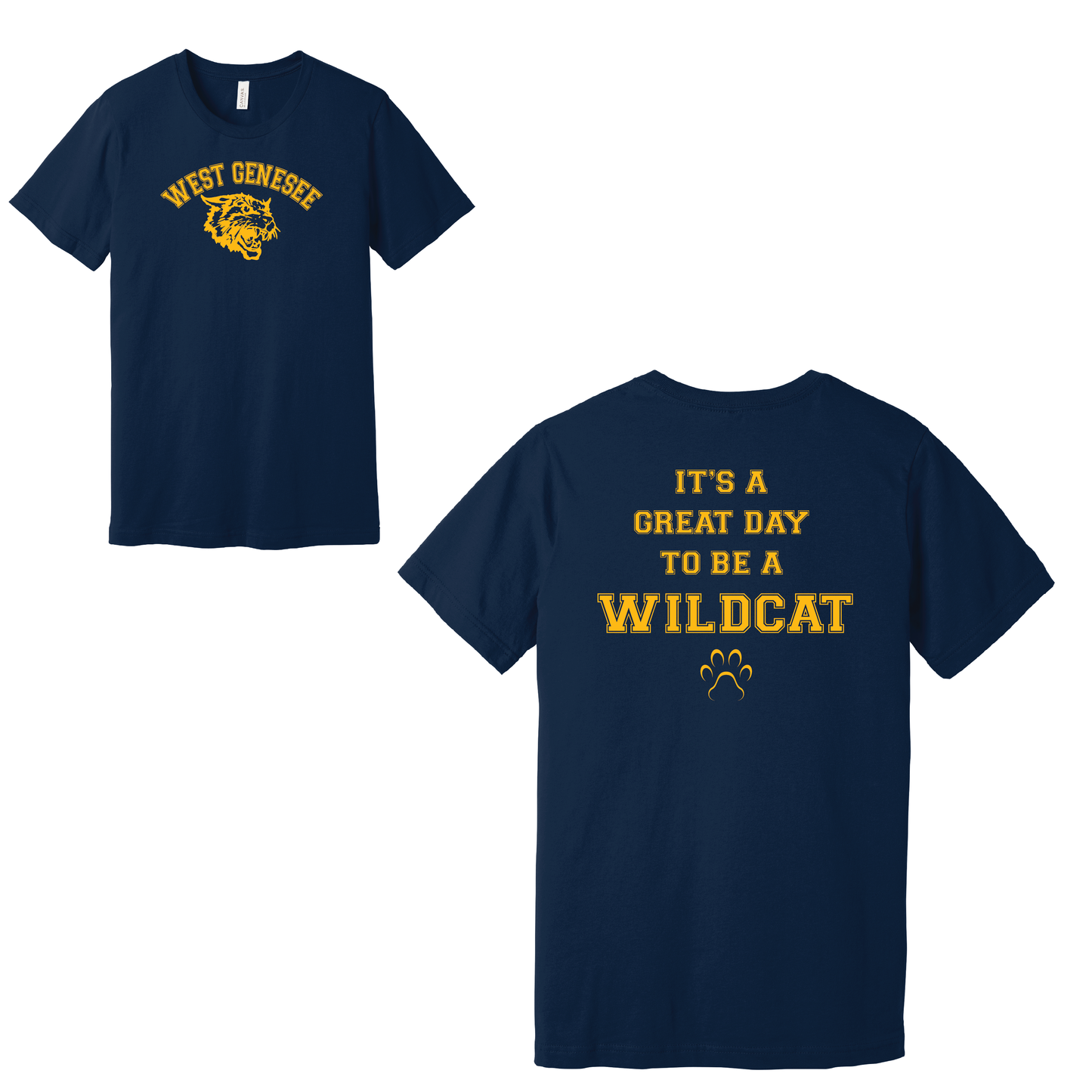 West Genesee Wildcats Arch Logo "Great Day Paw" T-Shirt