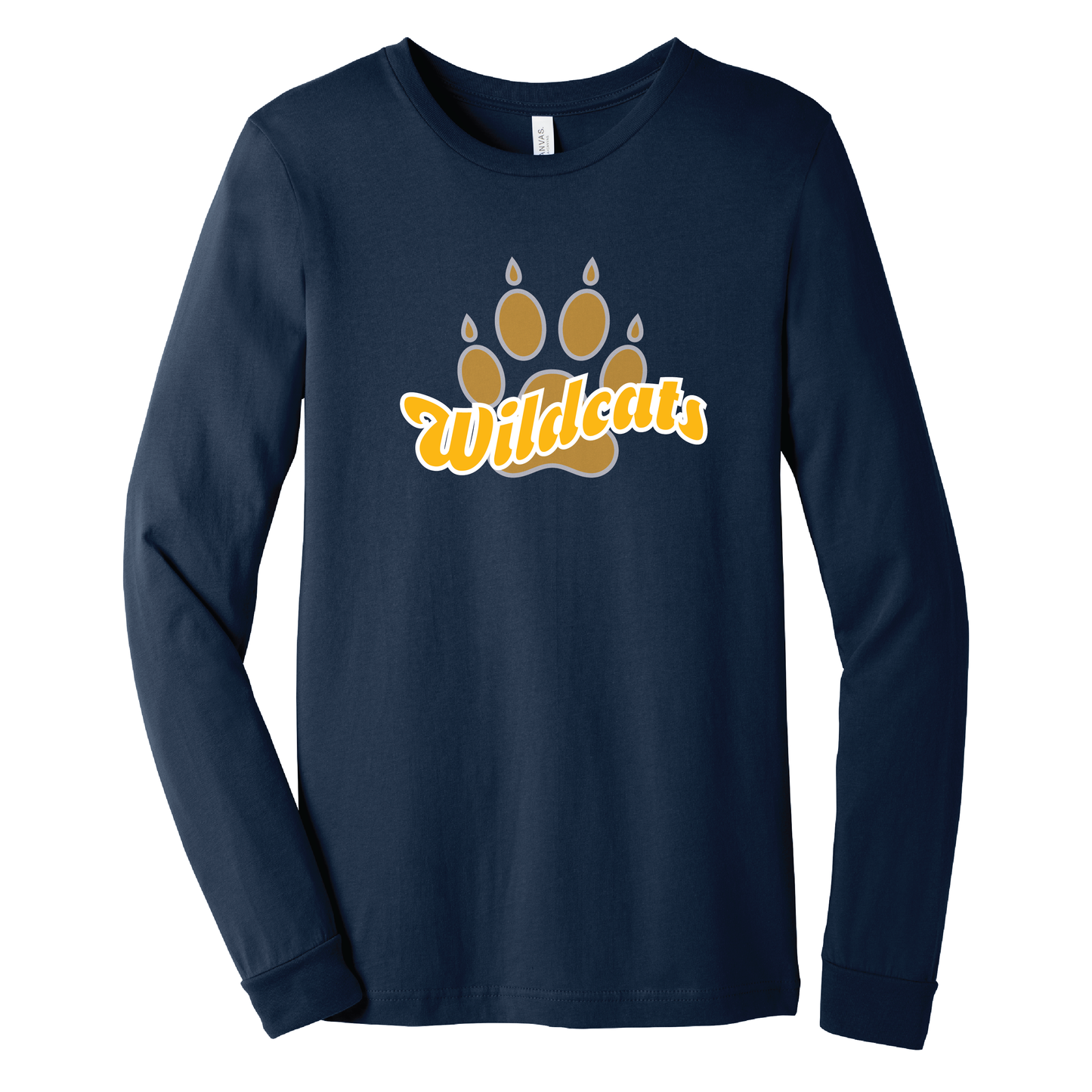 West Genesee Wildcats Script Paw Long Sleeve T-Shirt