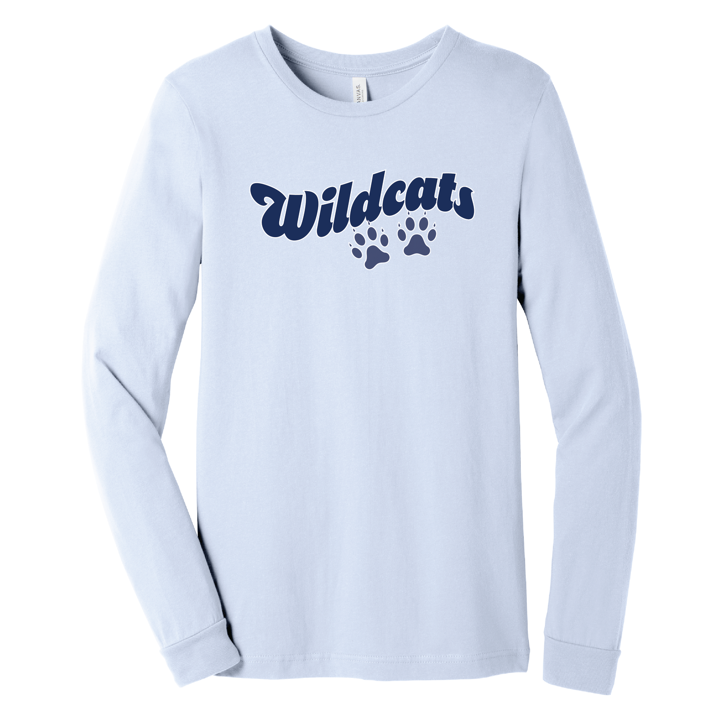 West Genesee Wildcats Paw Prints Script Long Sleeve T-Shirt