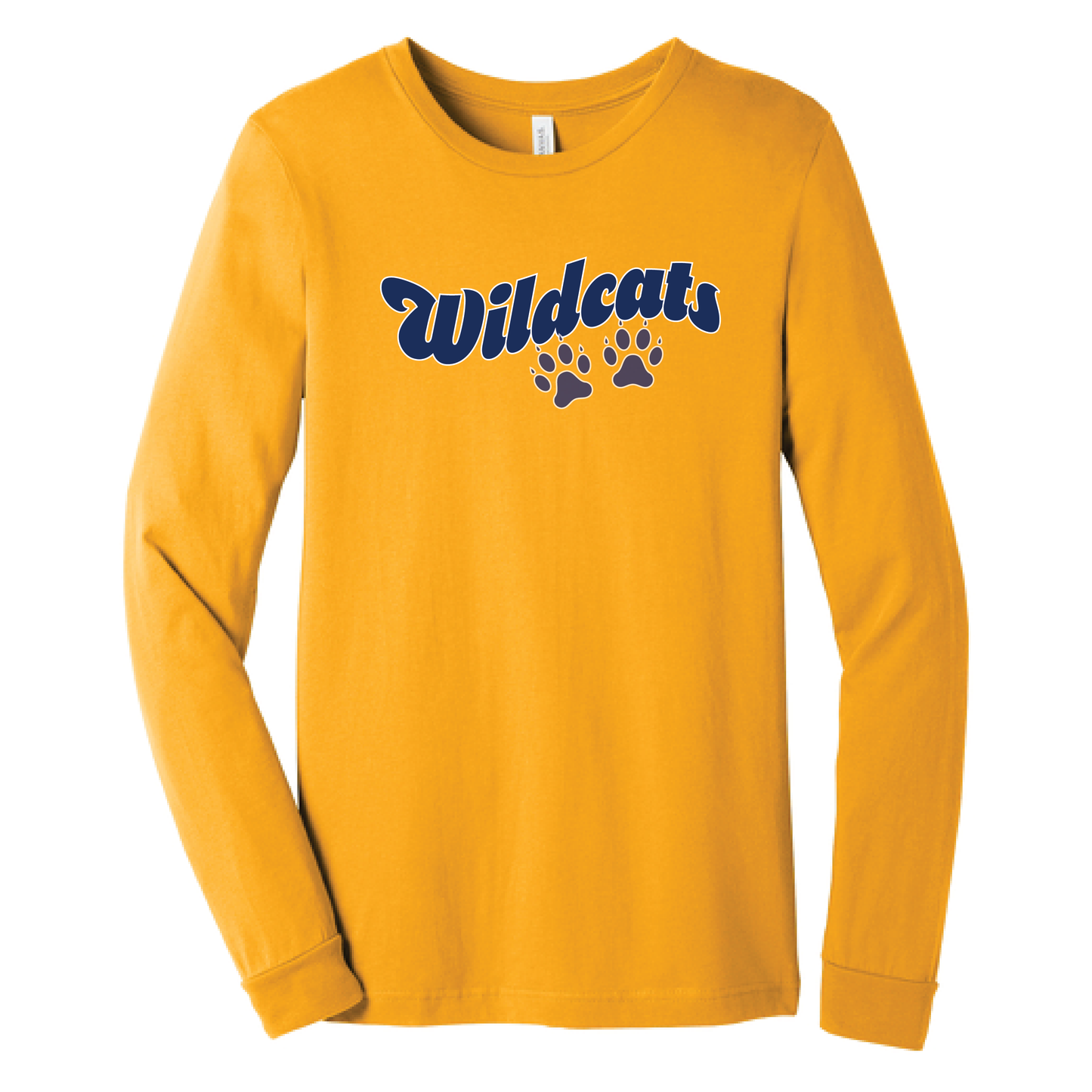 West Genesee Wildcats Paw Prints Script Long Sleeve T-Shirt