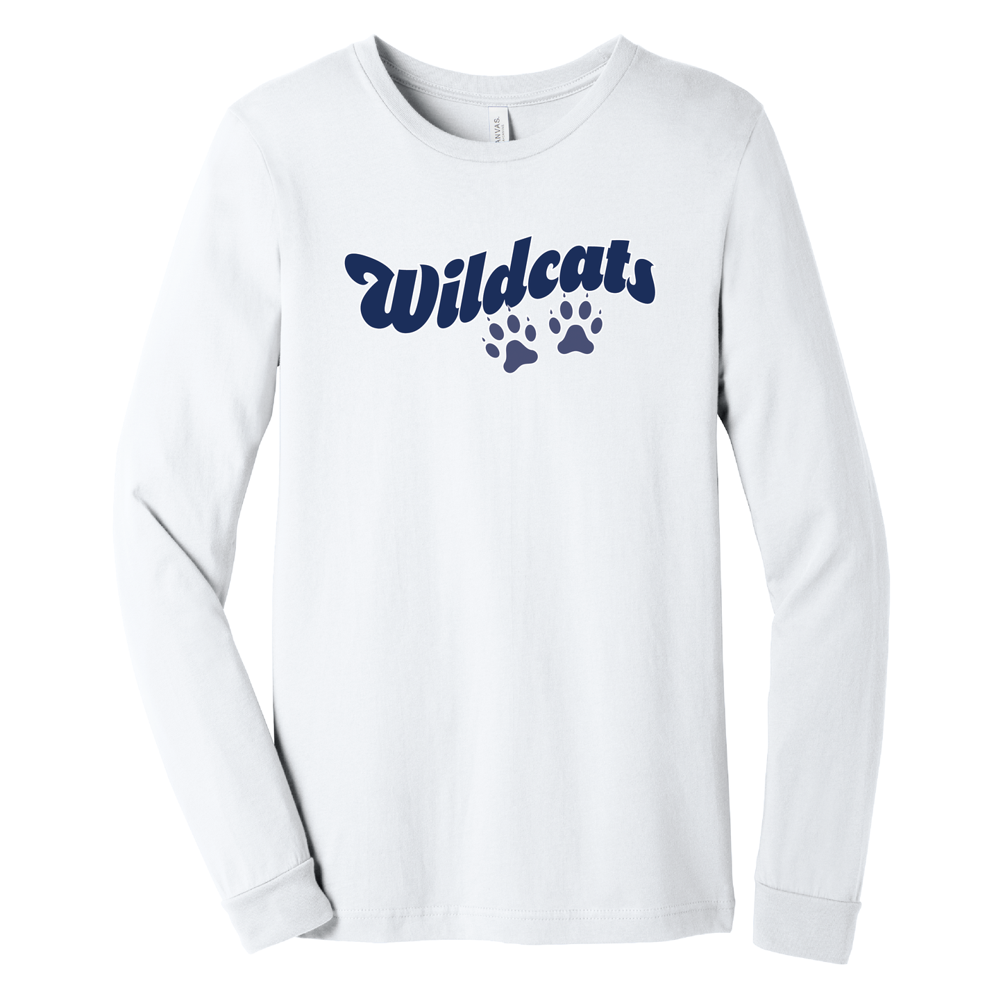 West Genesee Wildcats Paw Prints Script Long Sleeve T-Shirt