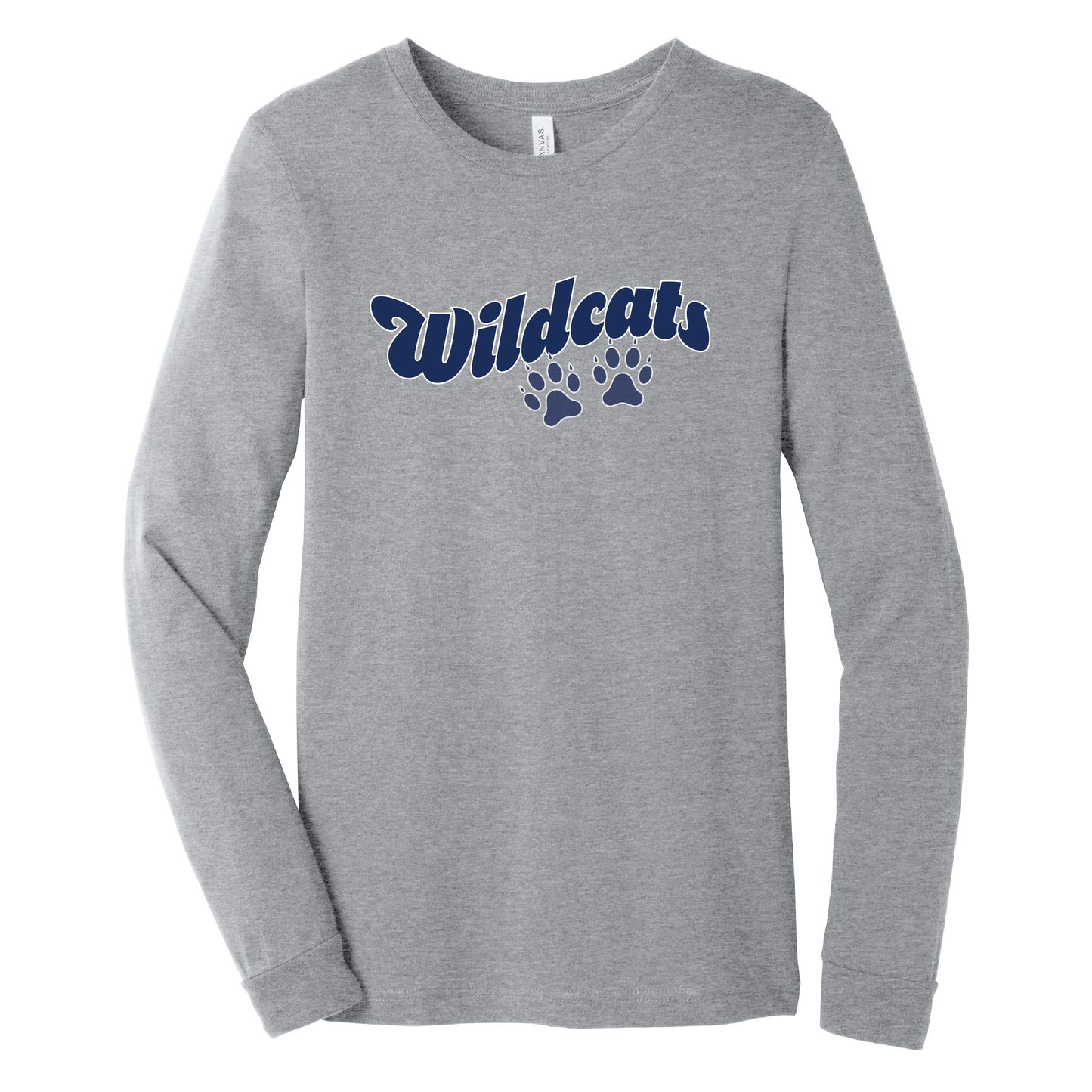 West Genesee Wildcats Paw Prints Script Long Sleeve T-Shirt