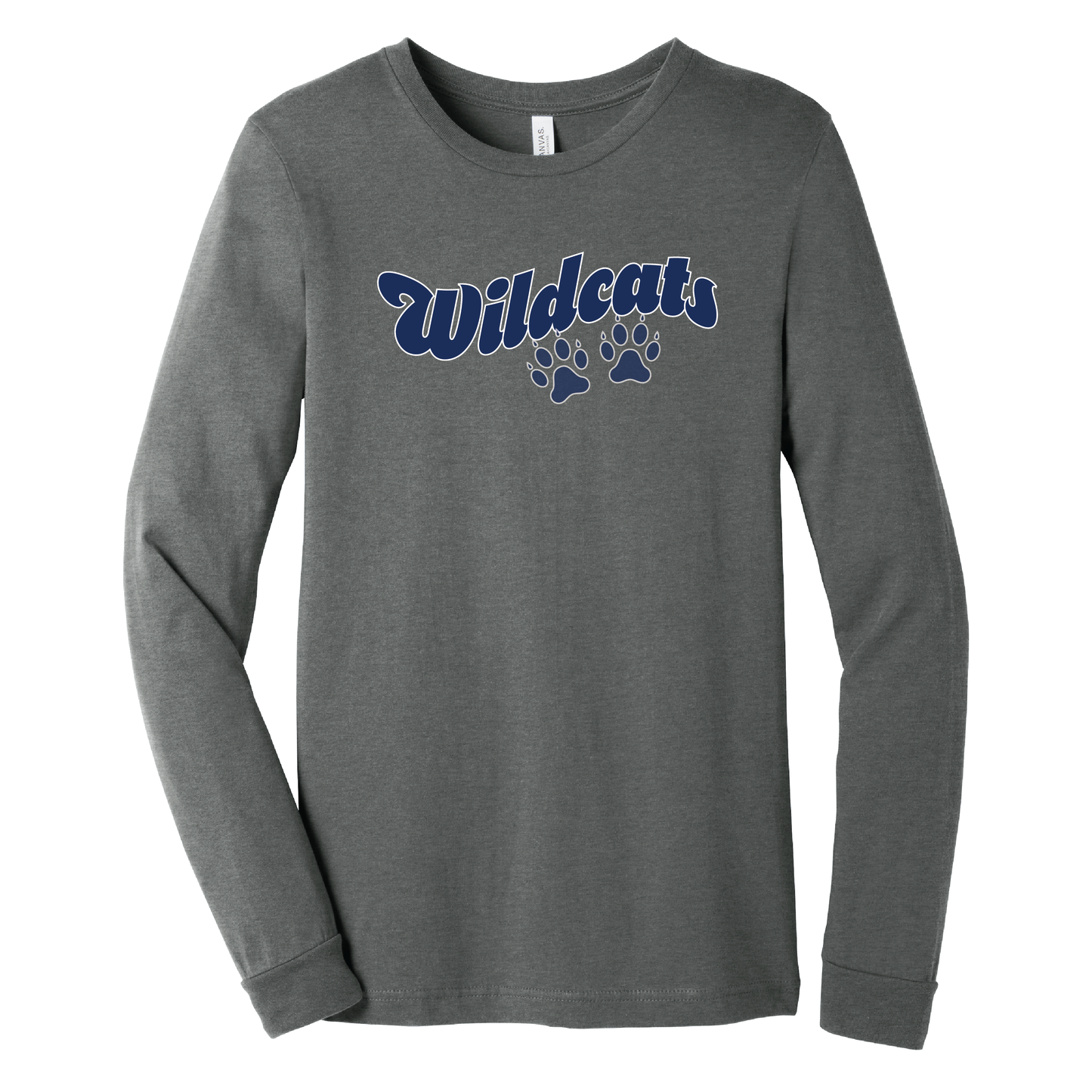 West Genesee Wildcats Paw Prints Script Long Sleeve T-Shirt