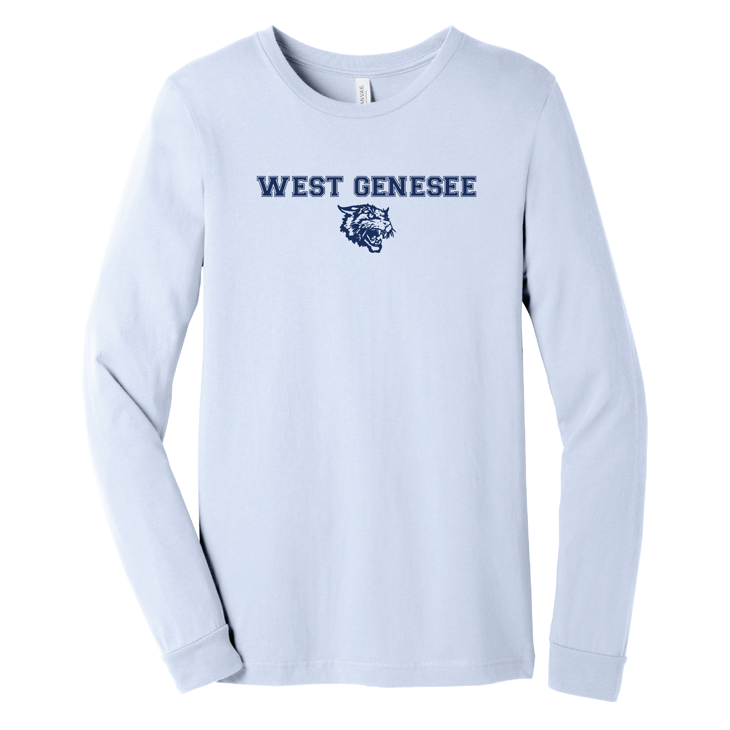 West Genesee Wildcats Arch Logo Mascot Long Sleeve T-Shirt