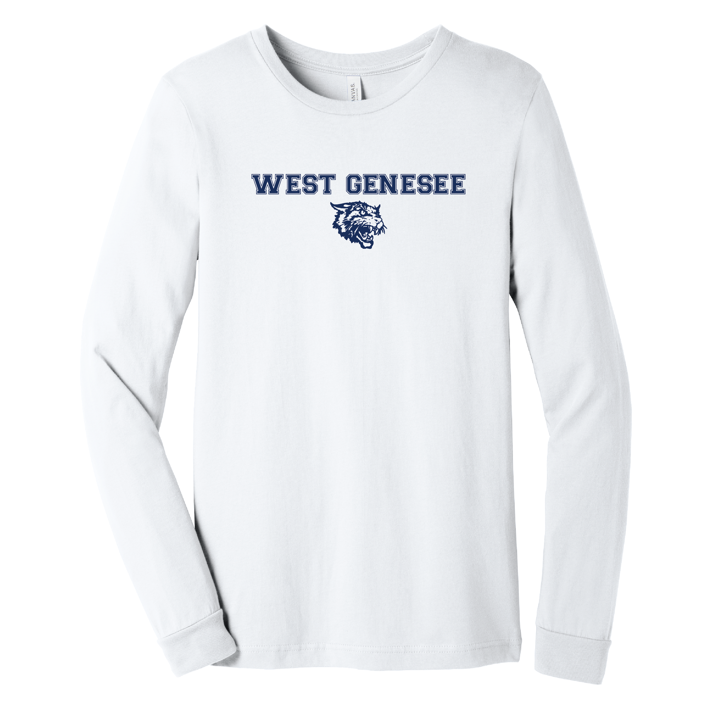 West Genesee Wildcats Arch Logo Mascot Long Sleeve T-Shirt