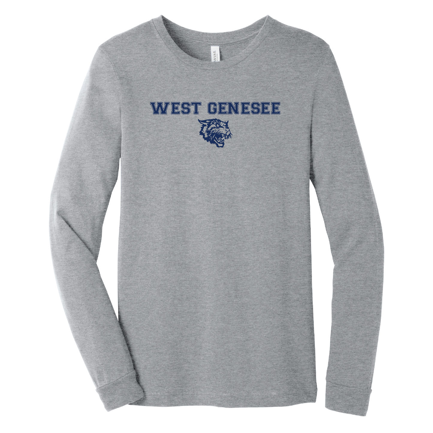 West Genesee Wildcats Arch Logo Mascot Long Sleeve T-Shirt