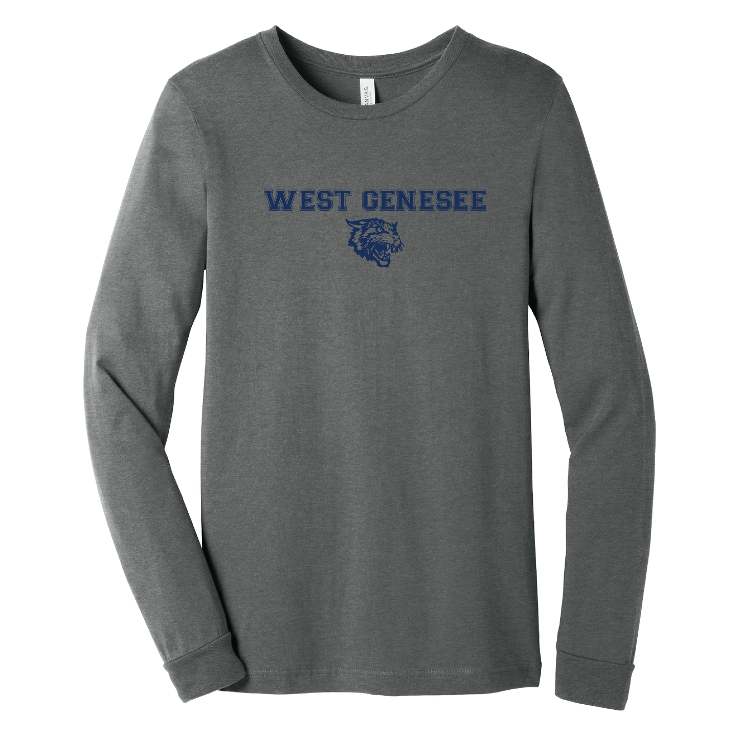 West Genesee Wildcats Arch Logo Mascot Long Sleeve T-Shirt