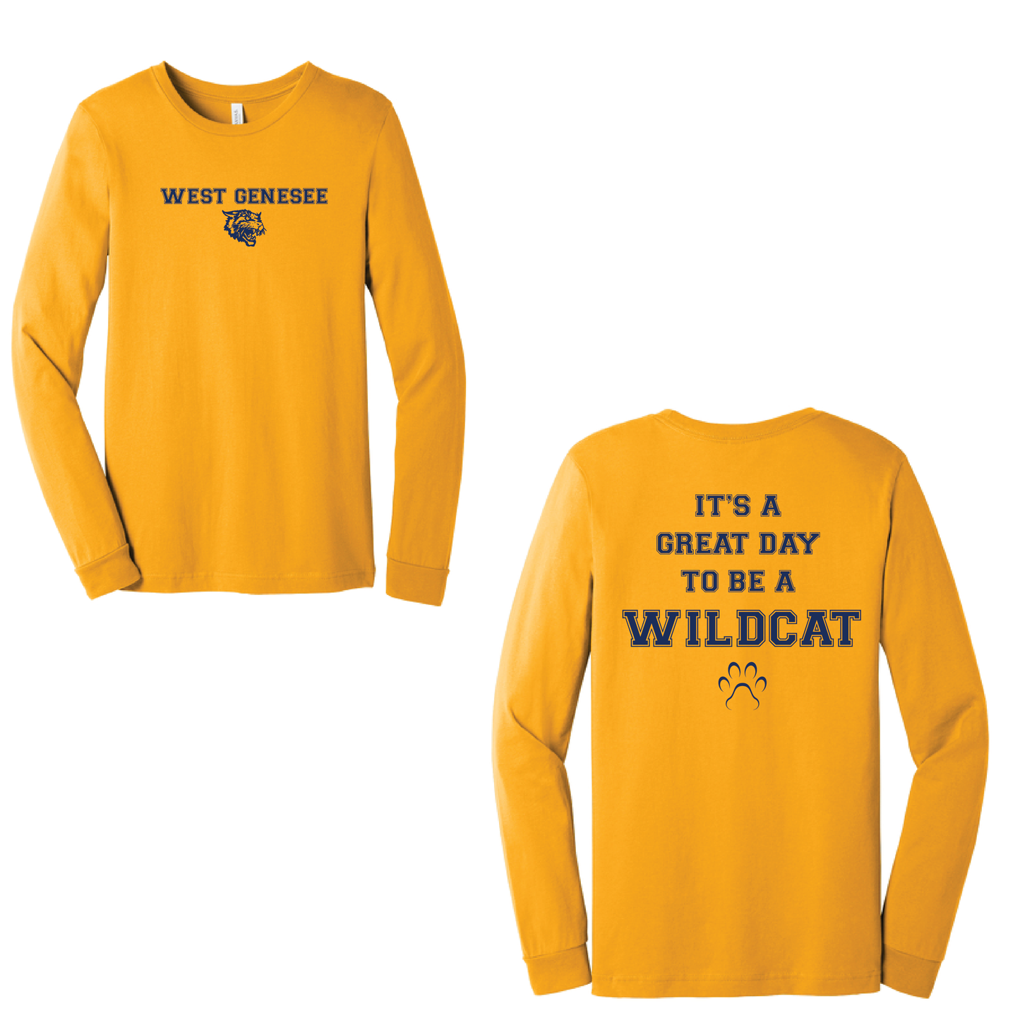 West Genesee Wildcats Paw "Great Day" Long Sleeve T-Shirt