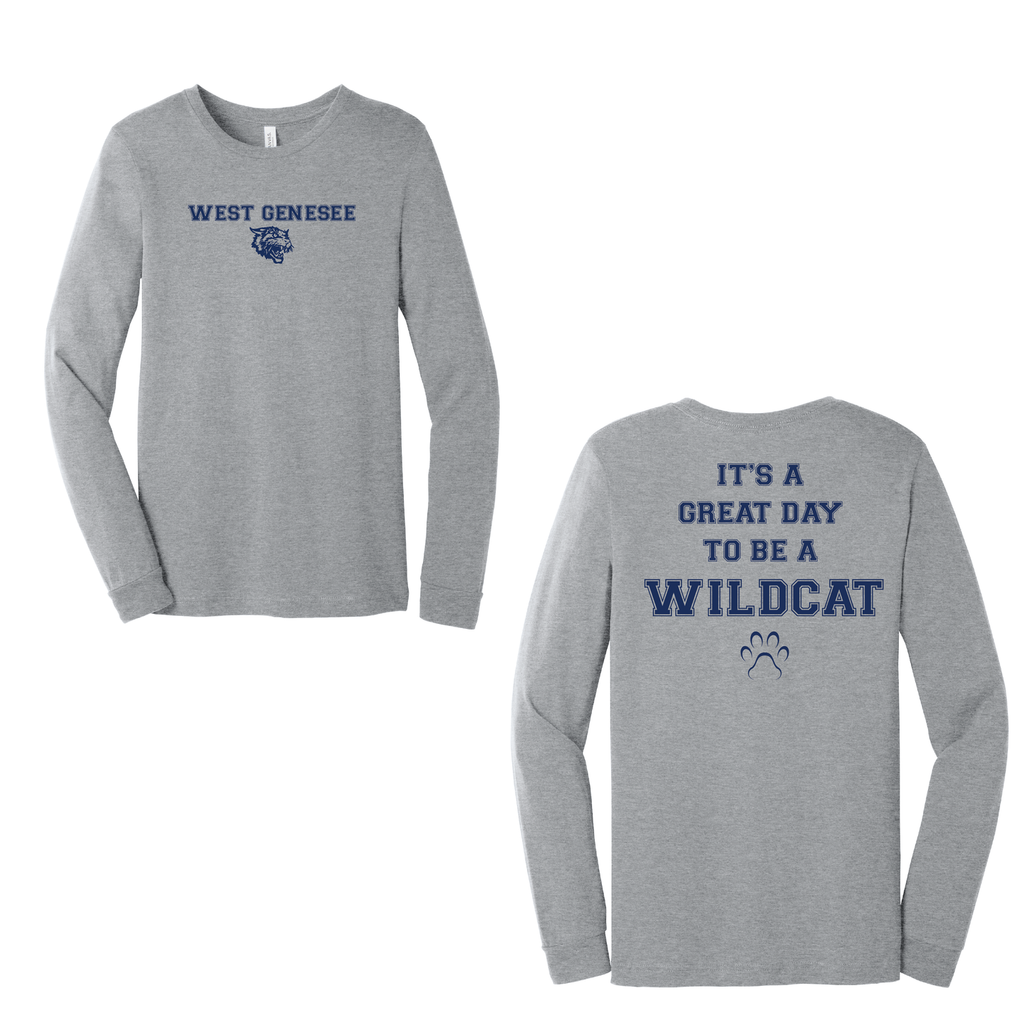 West Genesee Wildcats Paw "Great Day" Long Sleeve T-Shirt