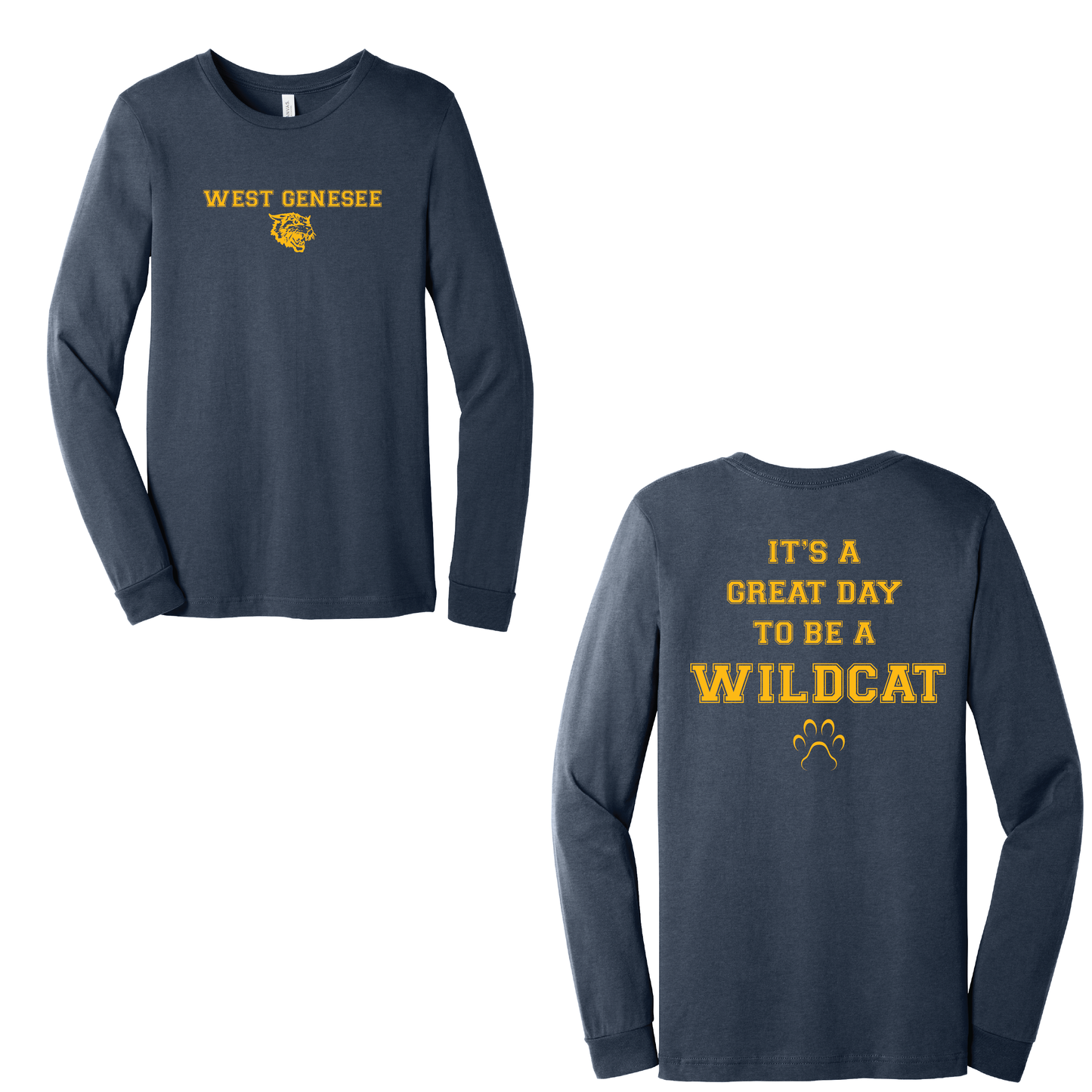 West Genesee Wildcats Paw "Great Day" Long Sleeve T-Shirt