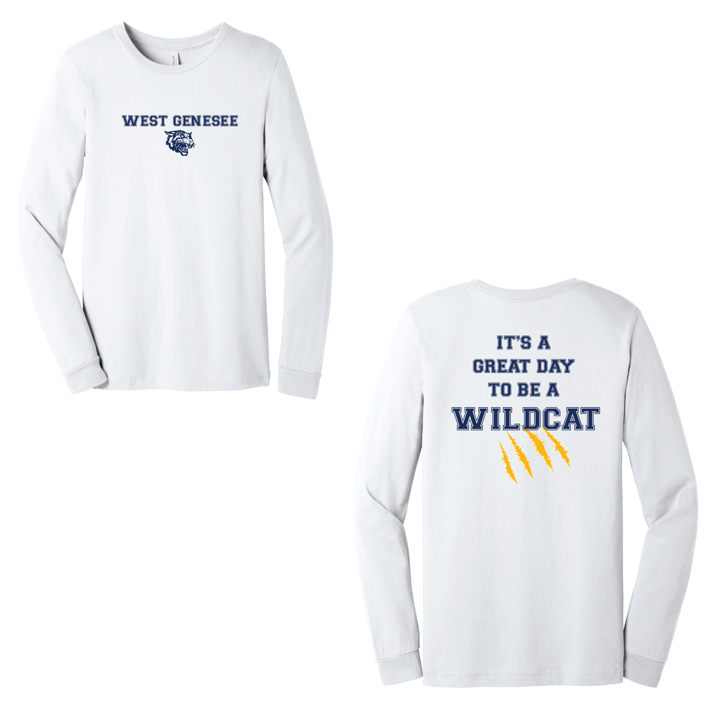 West Genesee Wildcats Claw Mark "Great Day" Long Sleeve T-Shirt