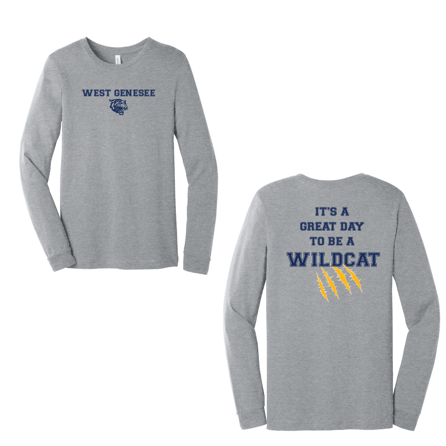 West Genesee Wildcats Claw Mark "Great Day" Long Sleeve T-Shirt