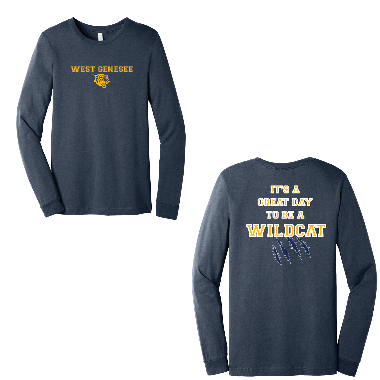 West Genesee Wildcats Claw Mark "Great Day" Long Sleeve T-Shirt