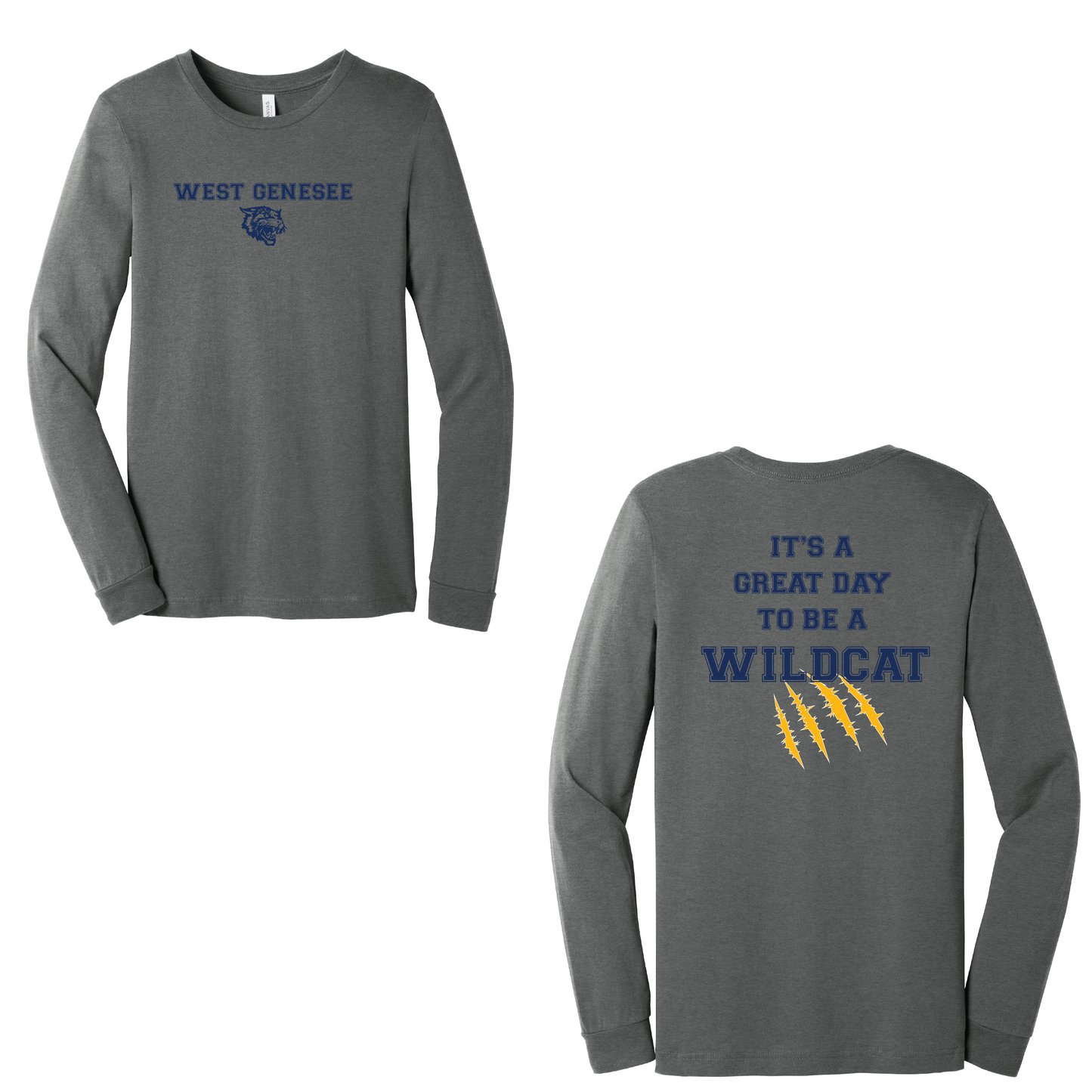 West Genesee Wildcats Claw Mark "Great Day" Long Sleeve T-Shirt