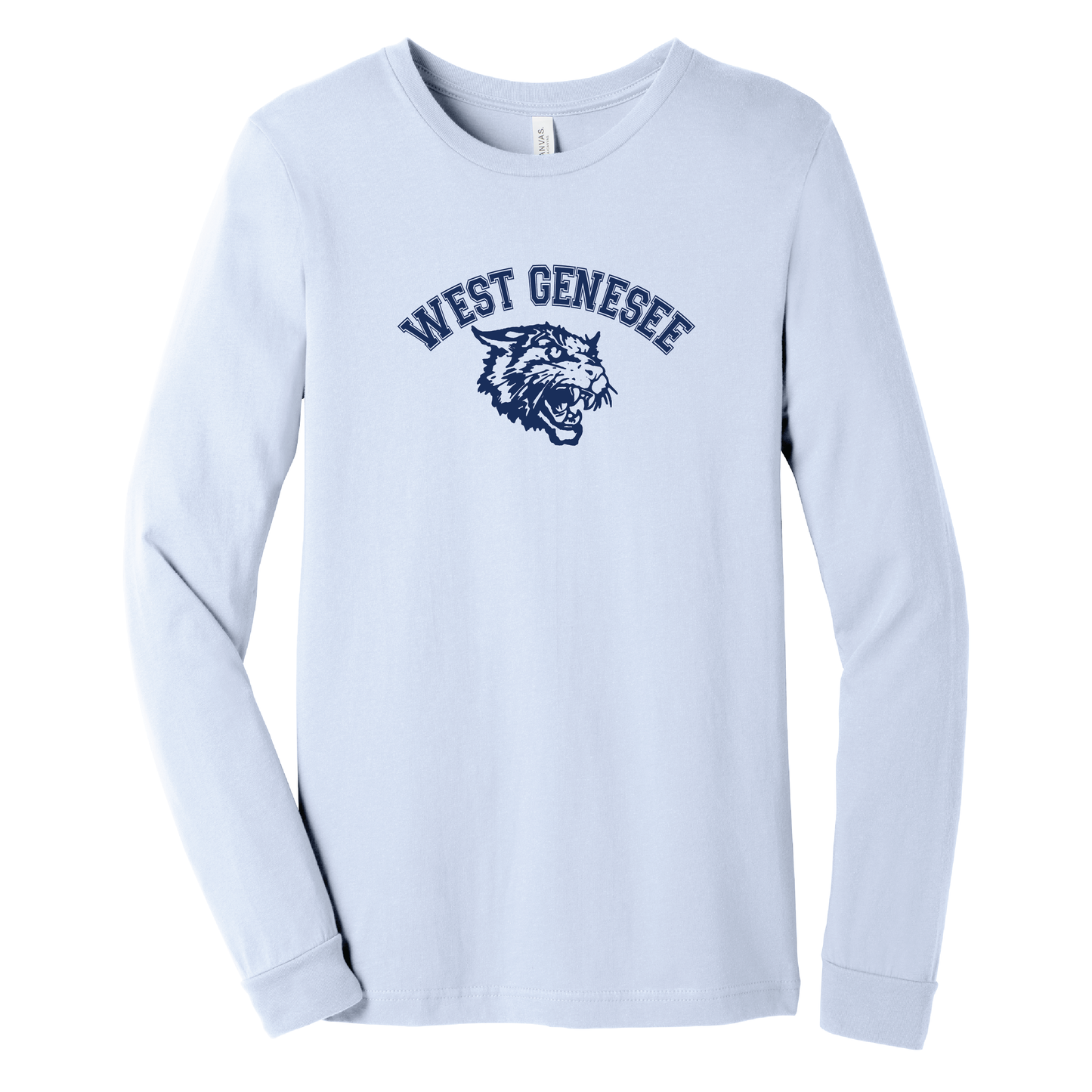 West Genesee Wildcats Arch Logo Mascot Long Sleeve T-Shirt