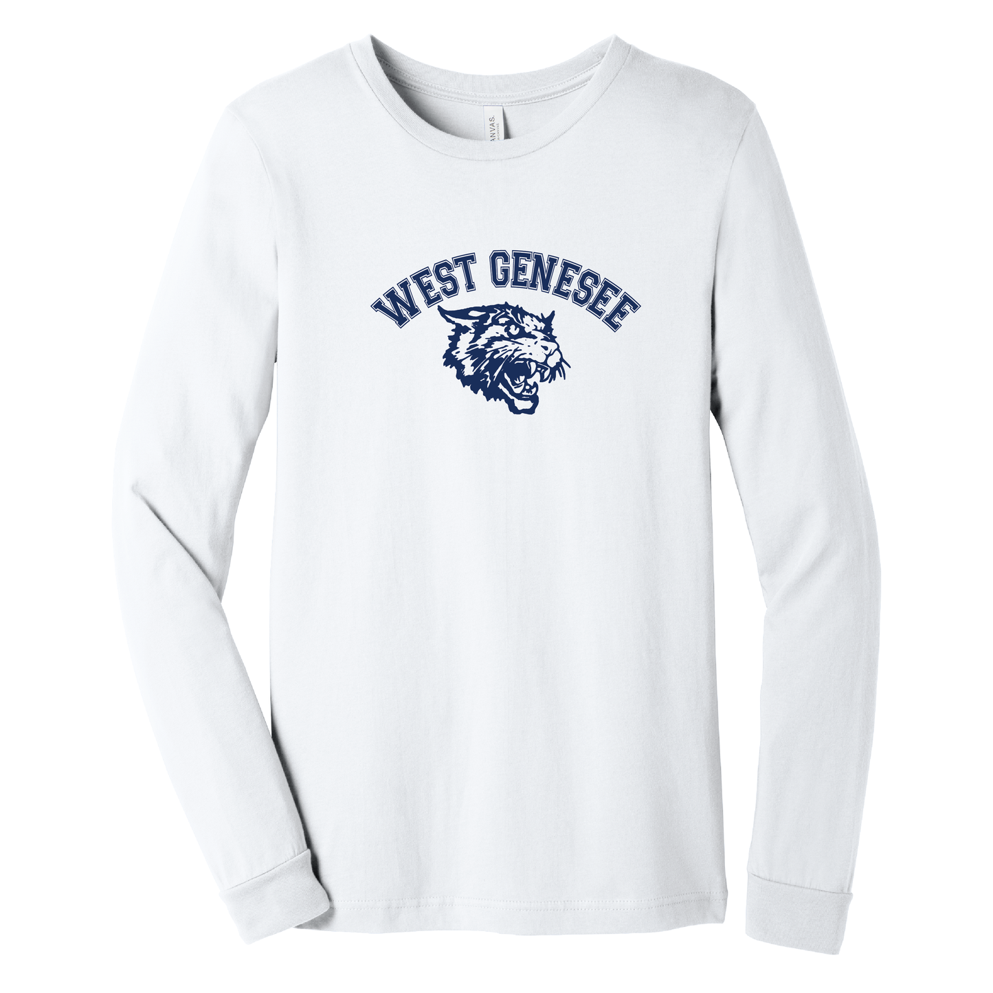 West Genesee Wildcats Arch Logo Mascot Long Sleeve T-Shirt