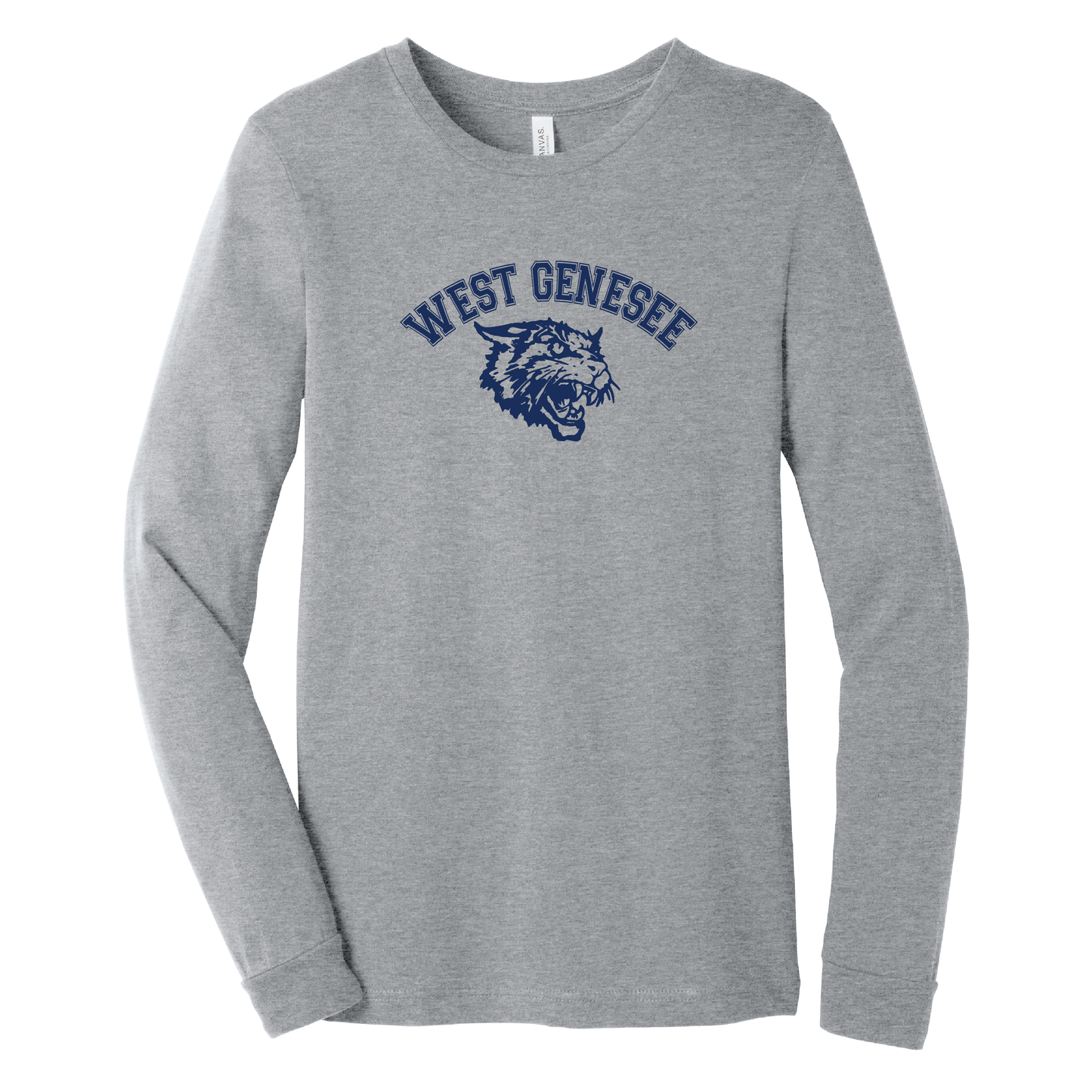 West Genesee Wildcats Arch Logo Mascot Long Sleeve T-Shirt