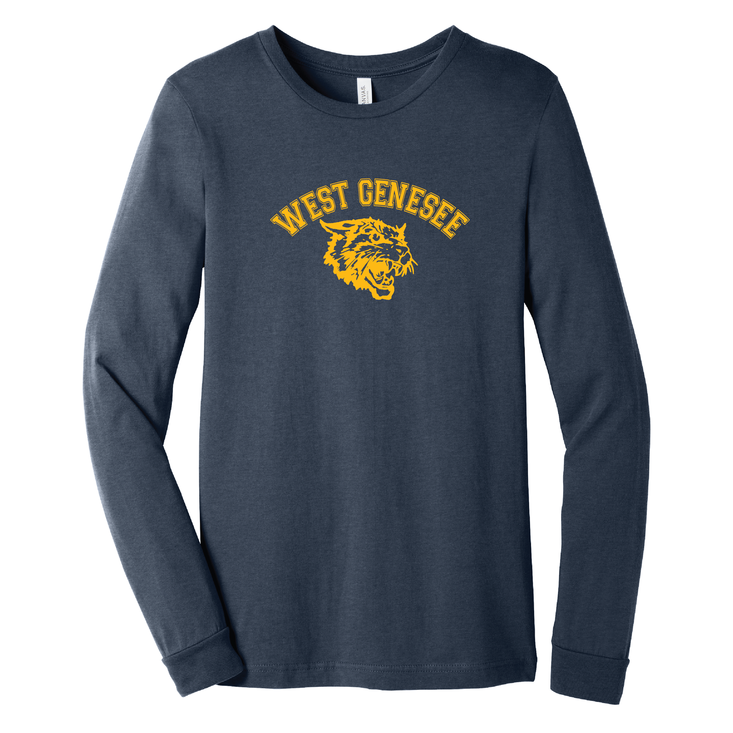 West Genesee Wildcats Arch Logo Mascot Long Sleeve T-Shirt