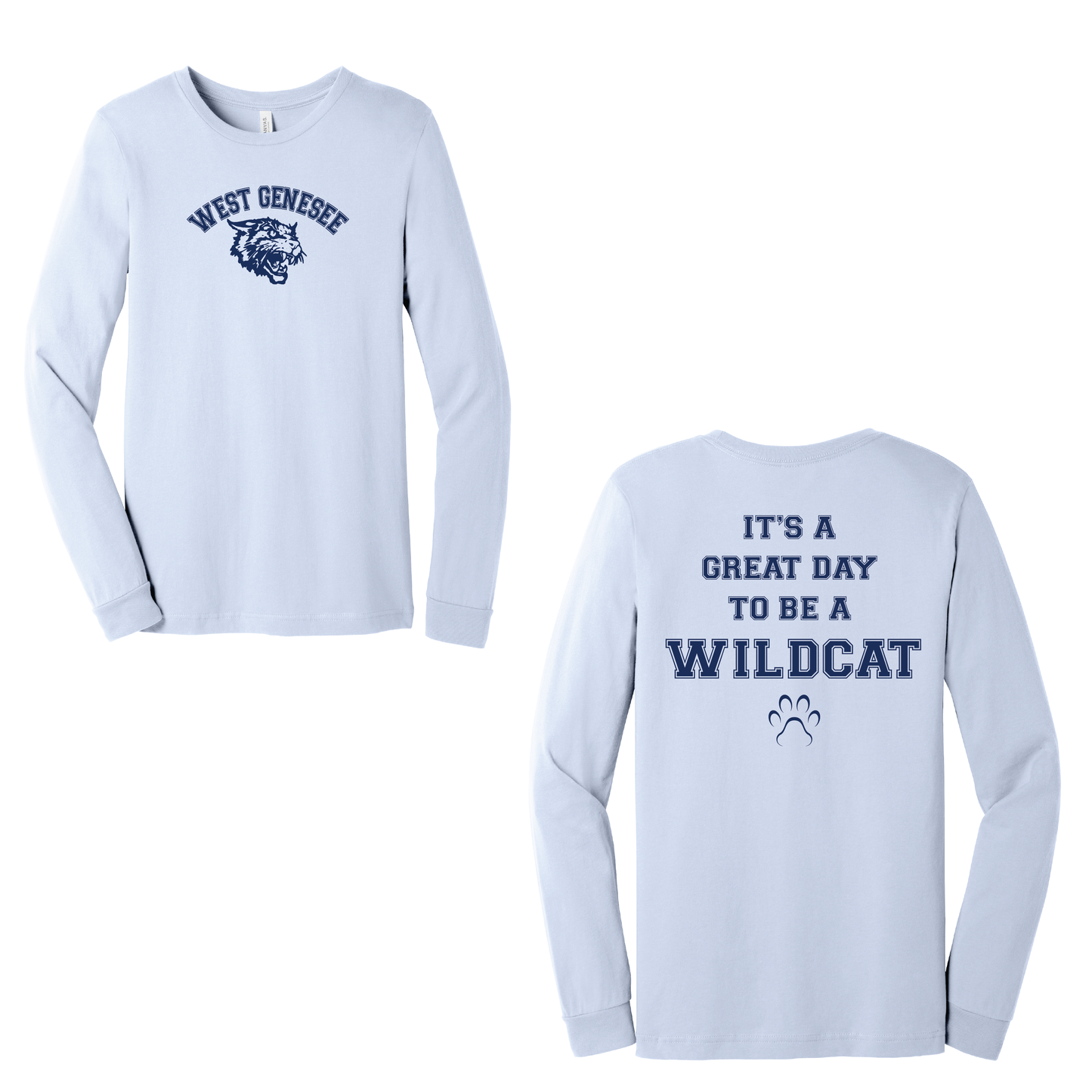 West Genesee Wildcats Arch Logo "Great Day Paw" Long Sleeve T-Shirt