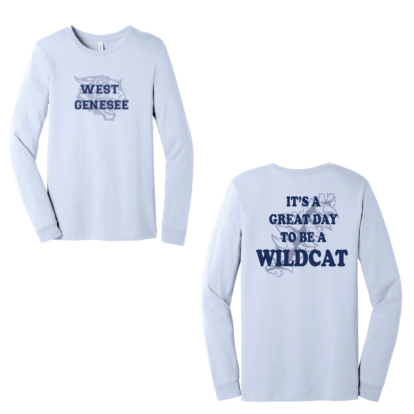 West Genesee Wildcats Shadow Mascot Claw "Great Day" Long Sleeve T-Shirt
