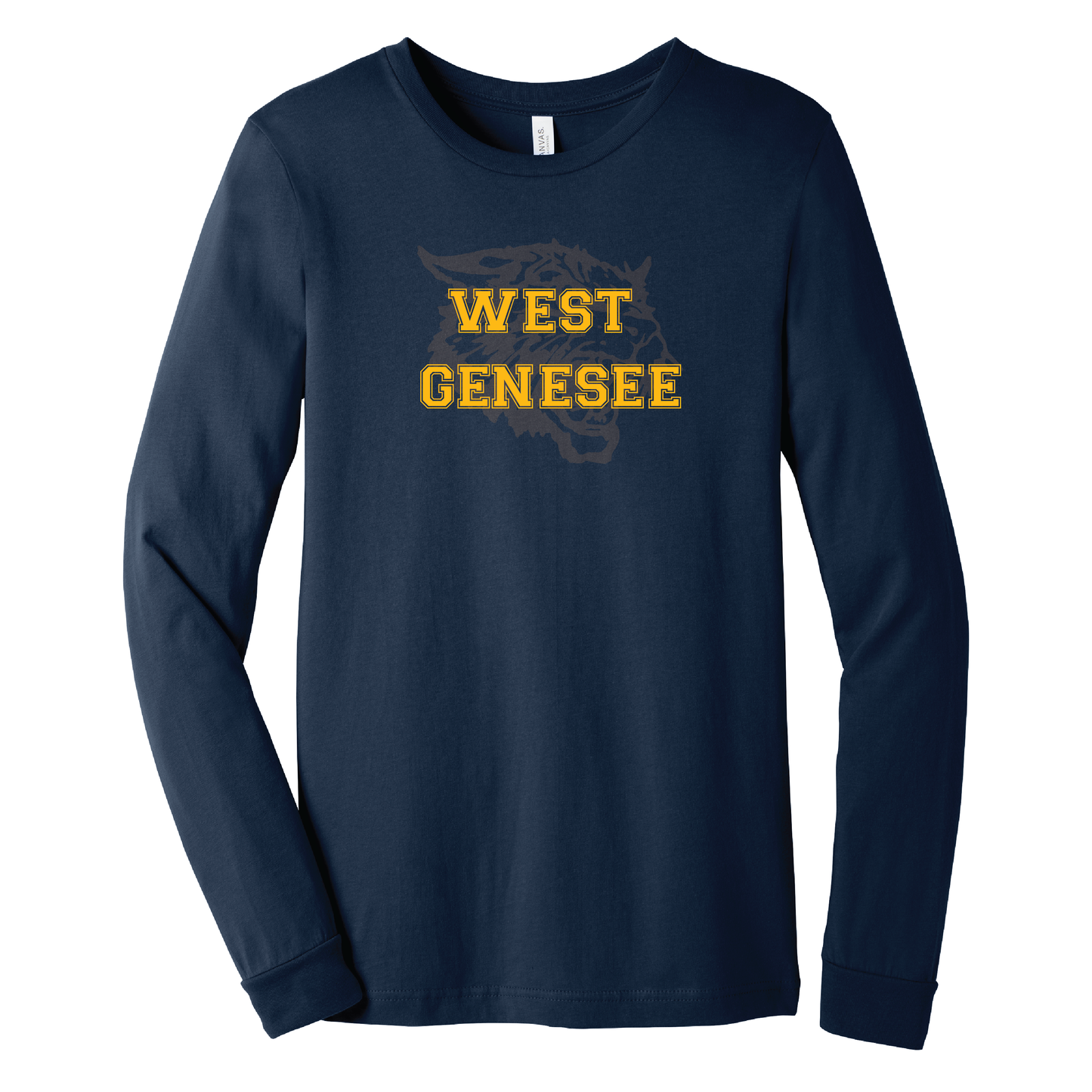 West Genesee Wildcats Shadow Mascot Long Sleeve T-Shirt