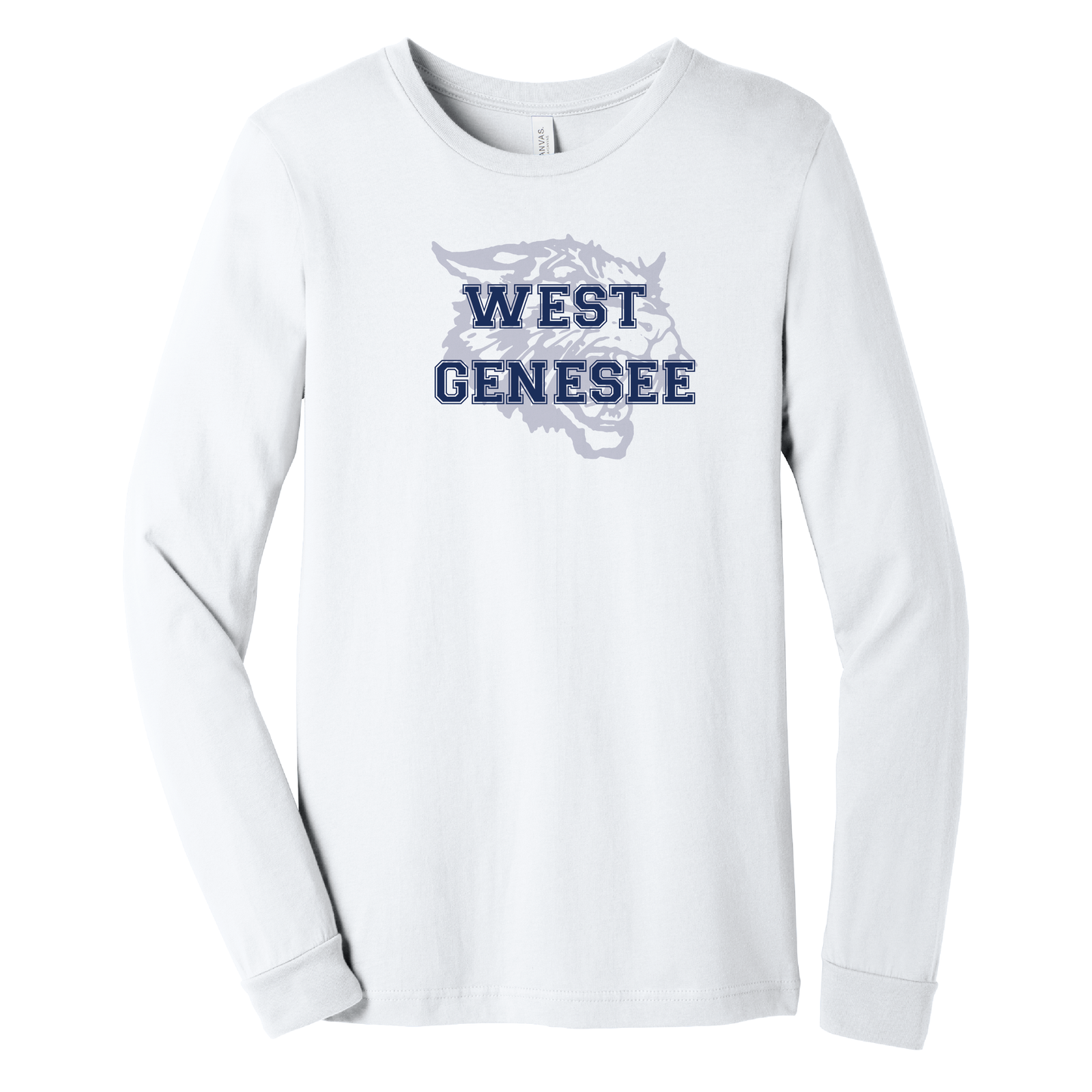 West Genesee Wildcats Shadow Mascot Long Sleeve T-Shirt