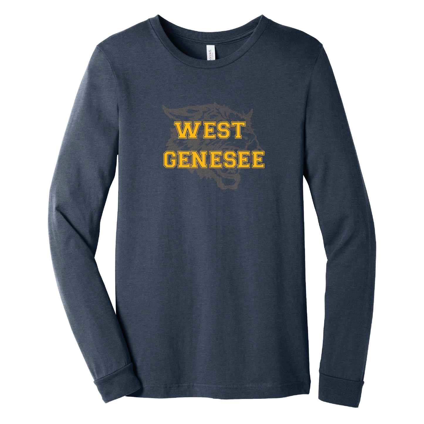 West Genesee Wildcats Shadow Mascot Long Sleeve T-Shirt