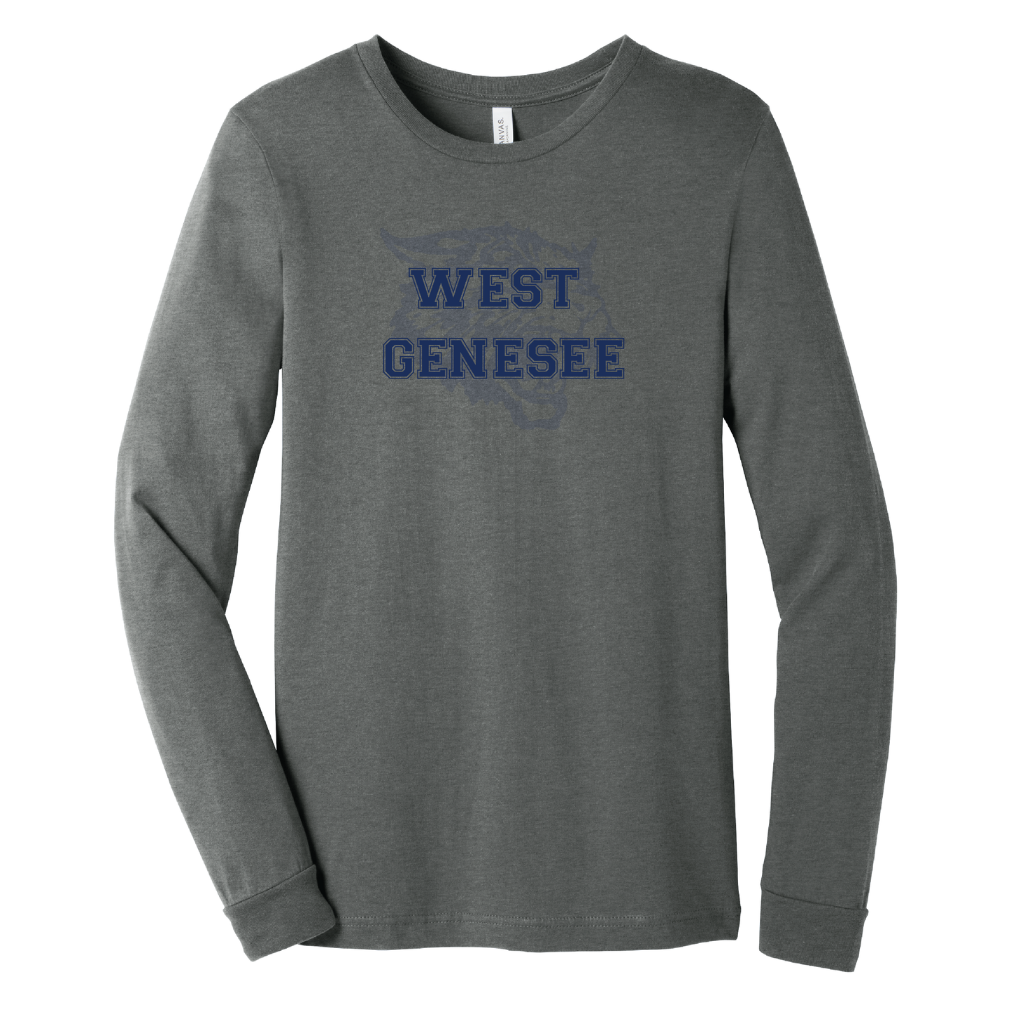West Genesee Wildcats Shadow Mascot Long Sleeve T-Shirt