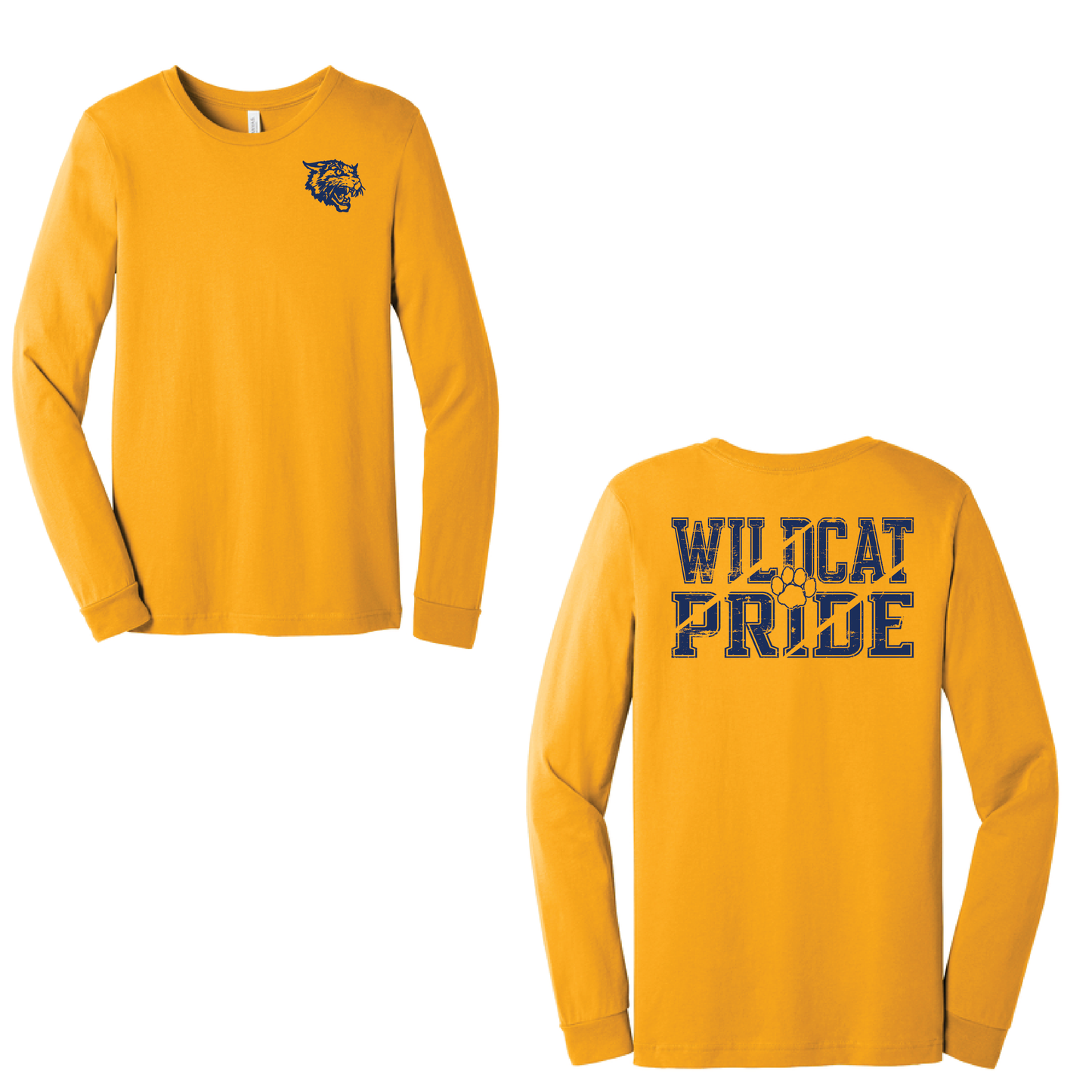 West Genesee Wildcats “Wildcat Pride” Long Sleeve T-Shirt – Paw Print Lettering