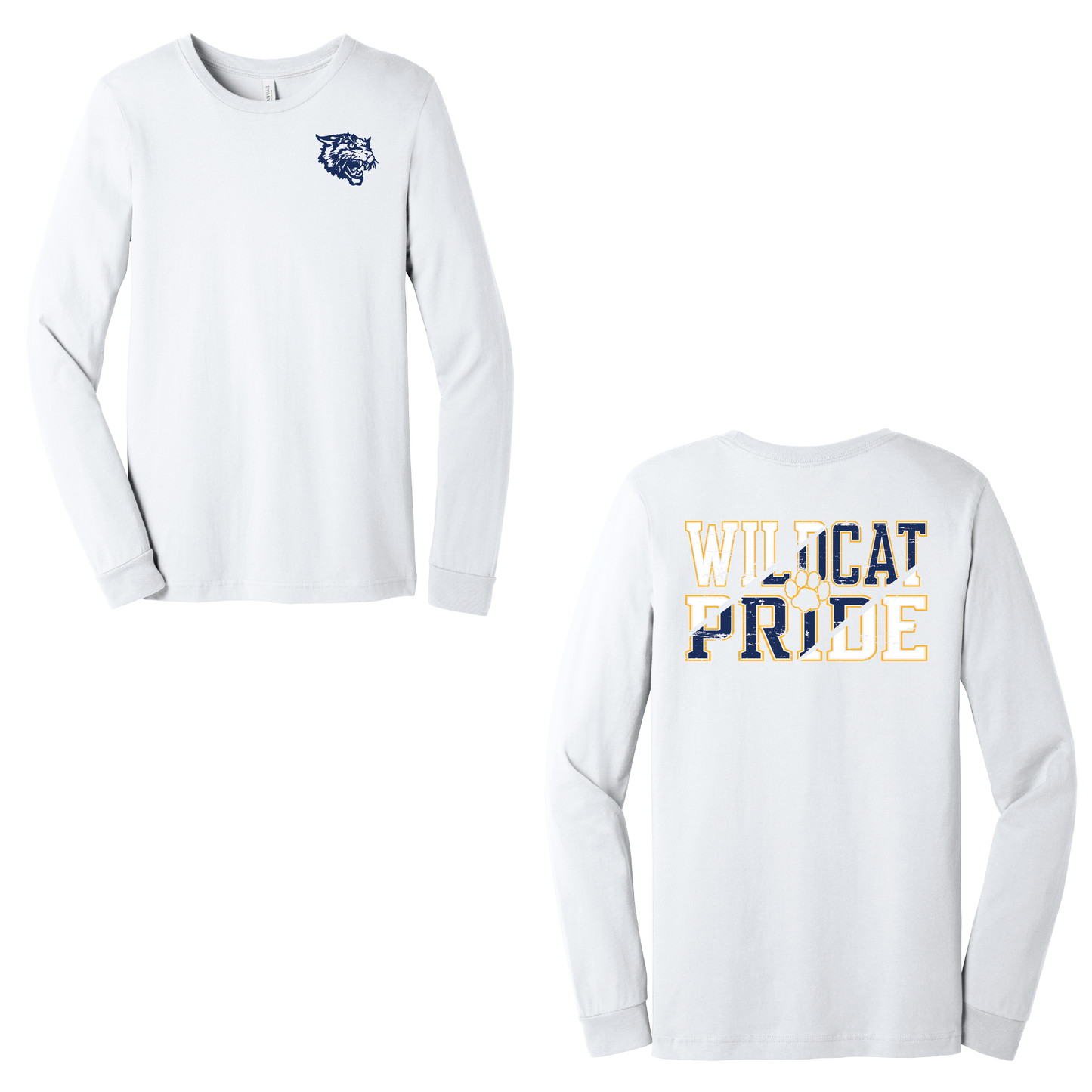 West Genesee Wildcats “Wildcat Pride” Long Sleeve T-Shirt – Paw Print Lettering