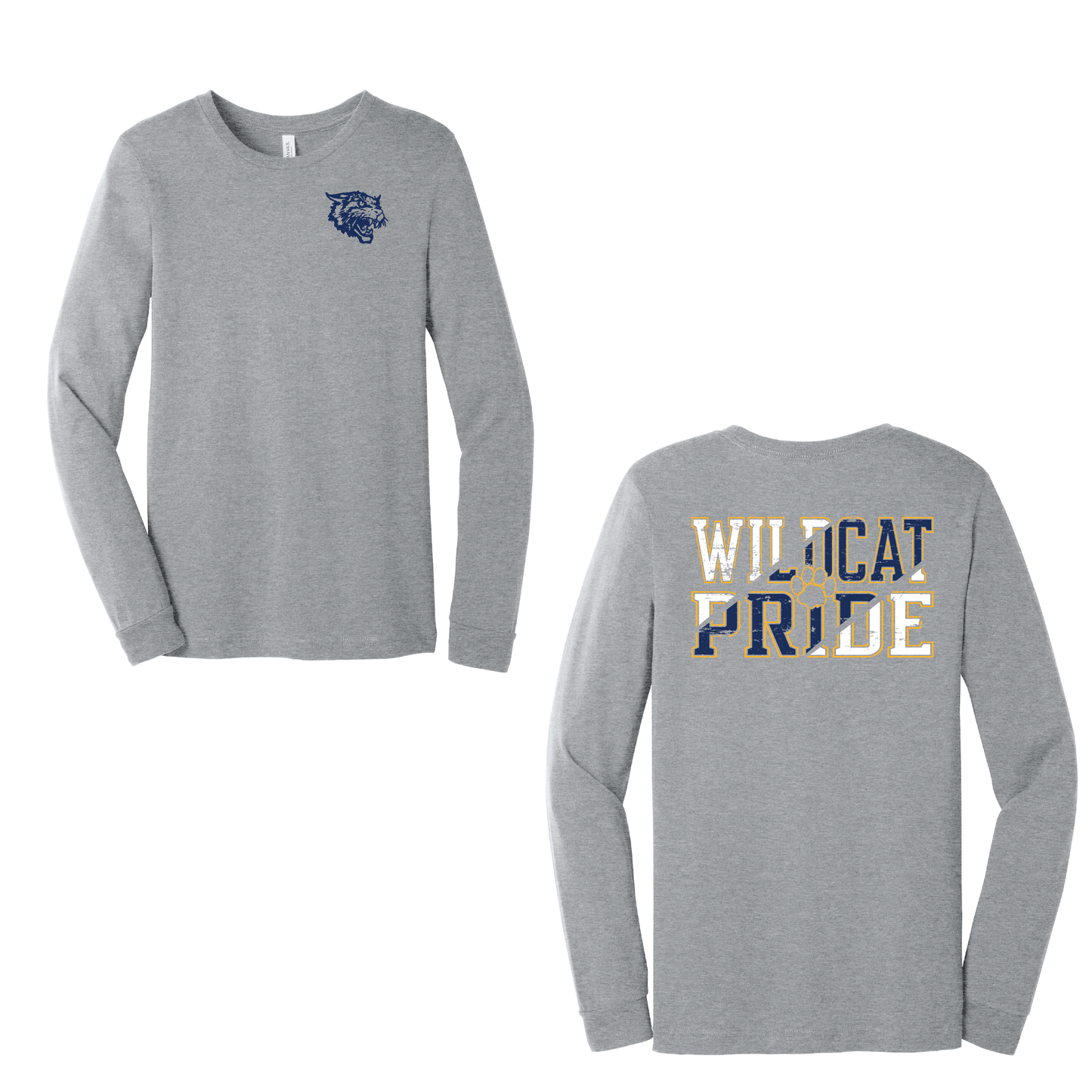 West Genesee Wildcats “Wildcat Pride” Long Sleeve T-Shirt – Paw Print Lettering