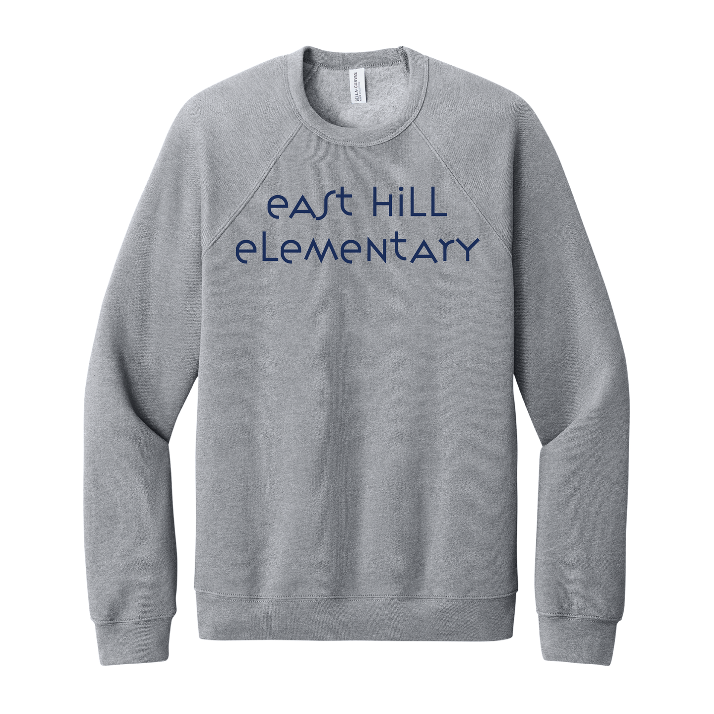 East Hill Elementary Modern Font Crewneck Sweatshirt