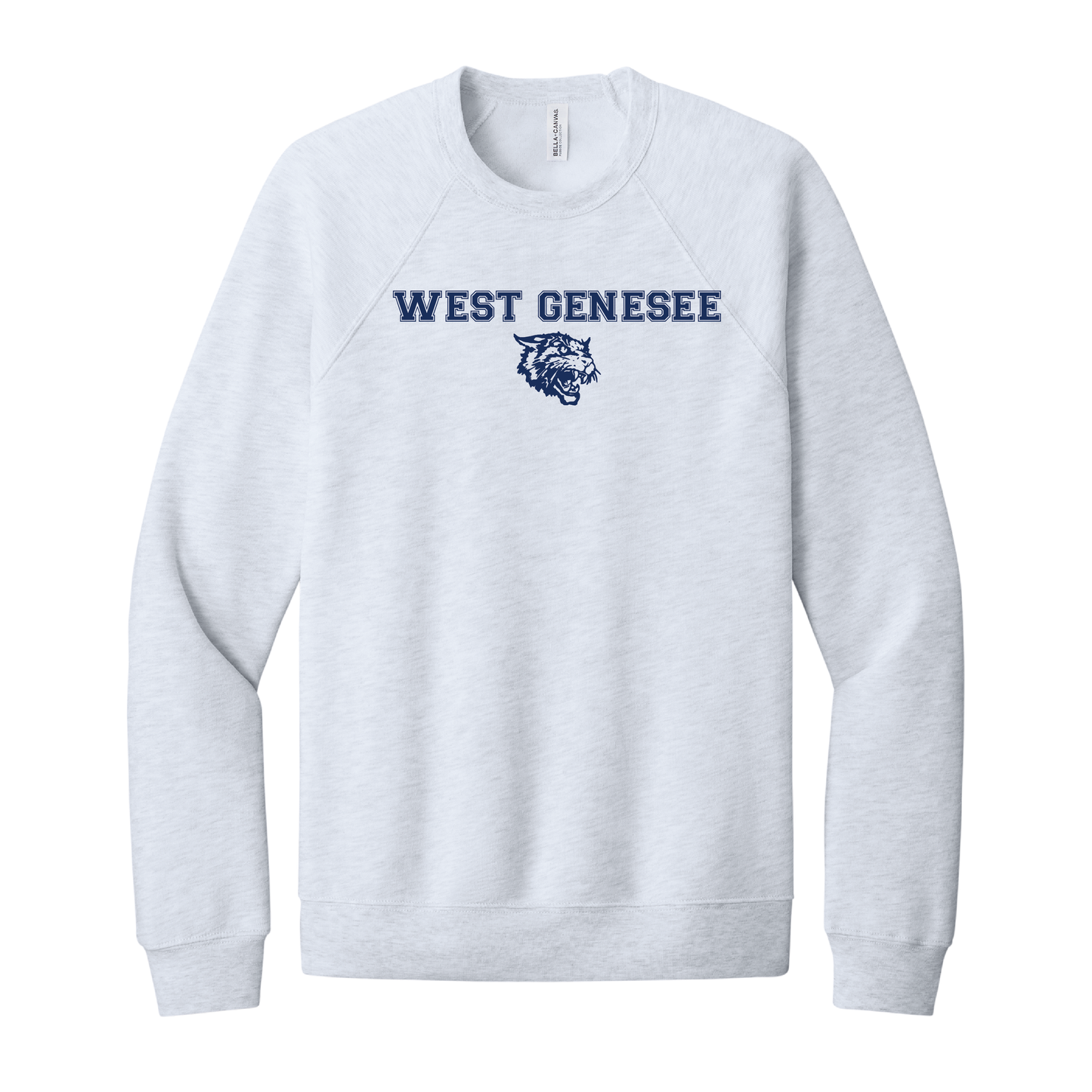 West Genesee Wildcats Text & Mascot Logo Crewneck Sweatshirt