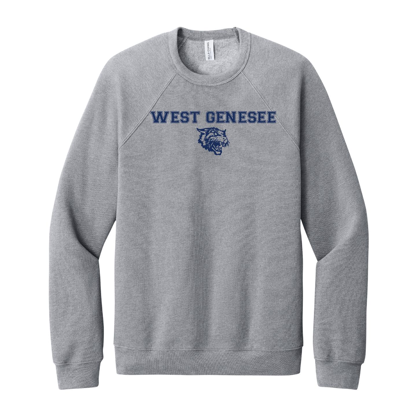 West Genesee Wildcats Text & Mascot Logo Crewneck Sweatshirt